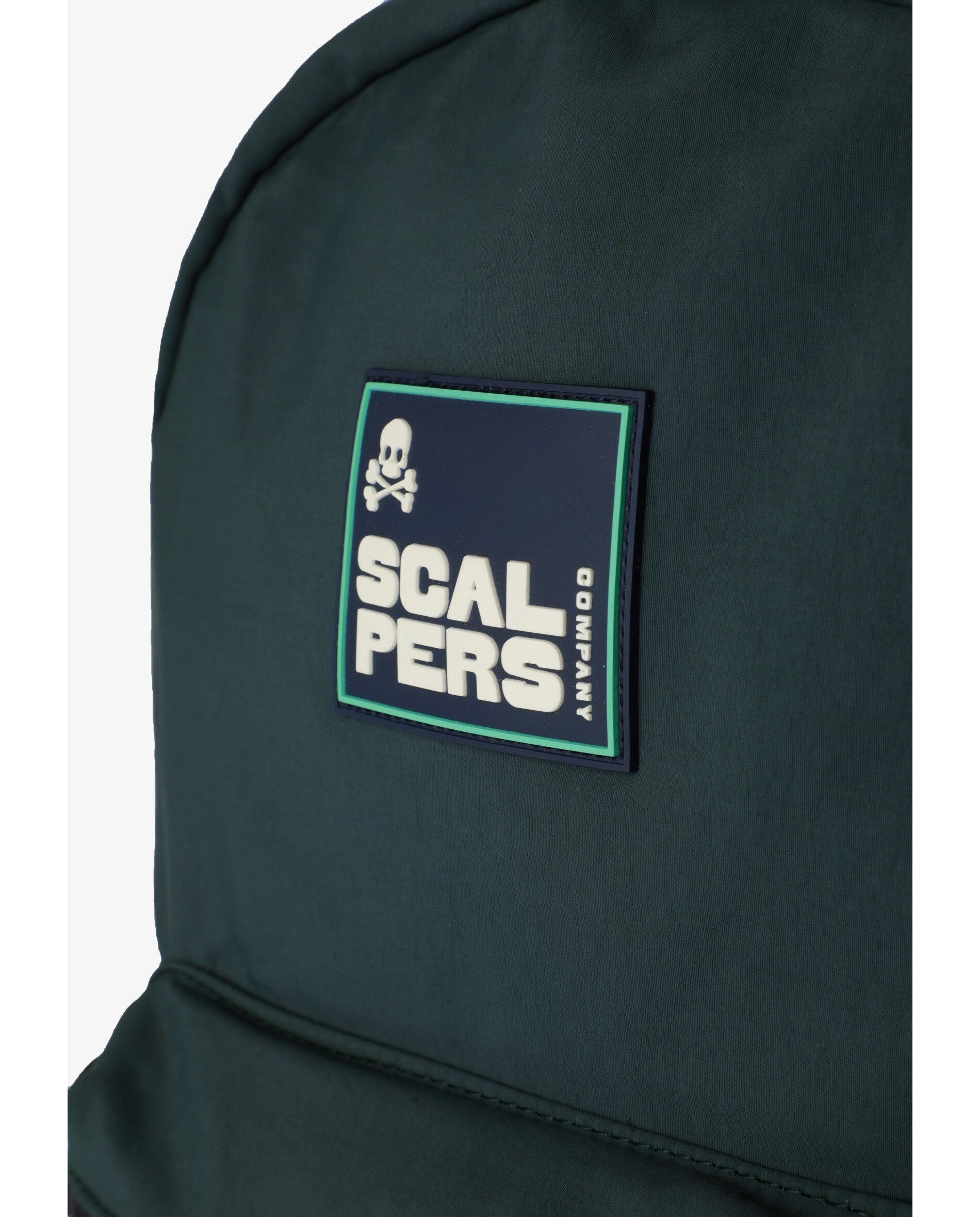 Mochila de niño en tejido técnico con parche engomado - Scalpers - Verde oscuro Verde oscuro-4