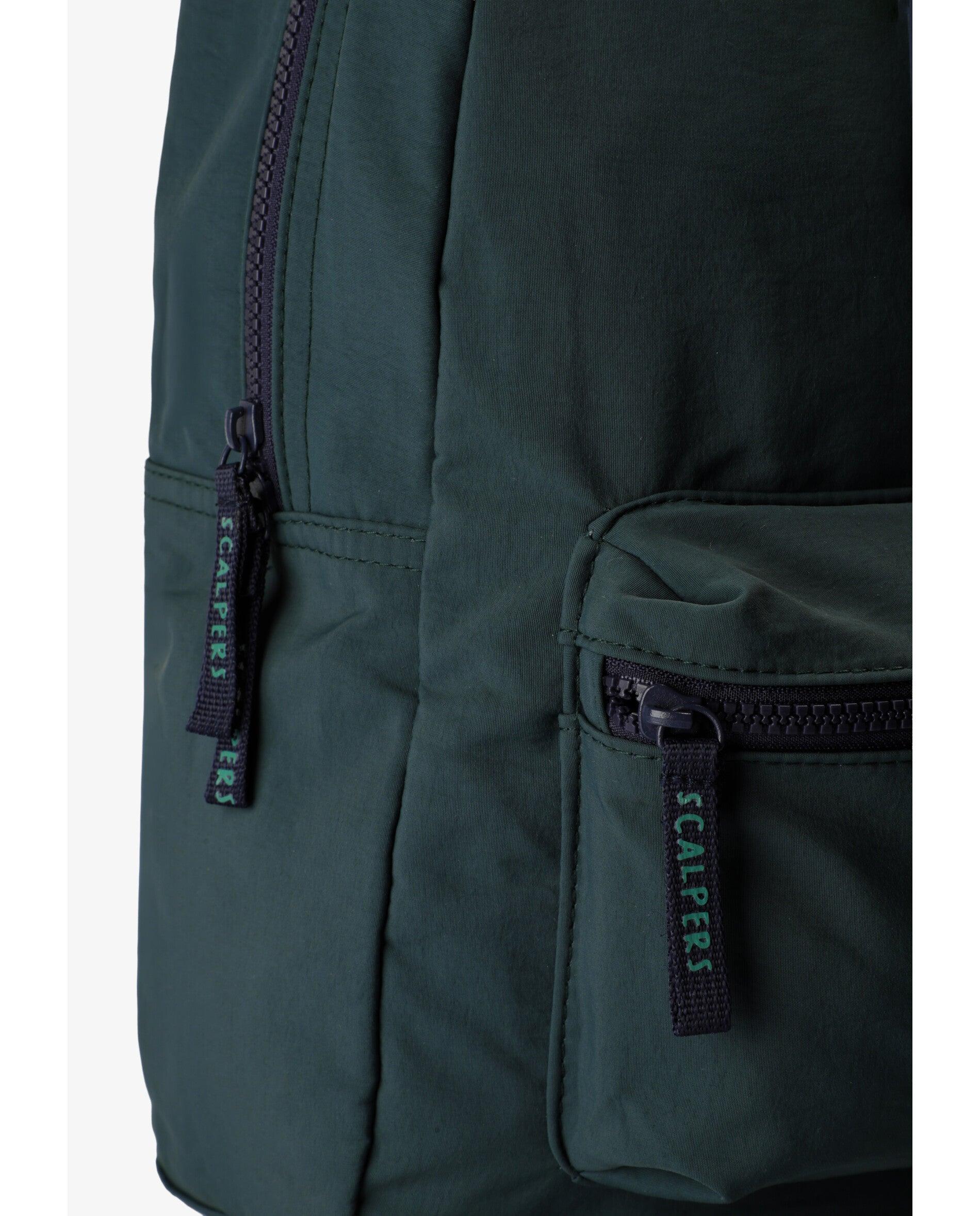 Mochila de niño en tejido técnico con parche engomado - Scalpers - Verde oscuro Verde oscuro-5