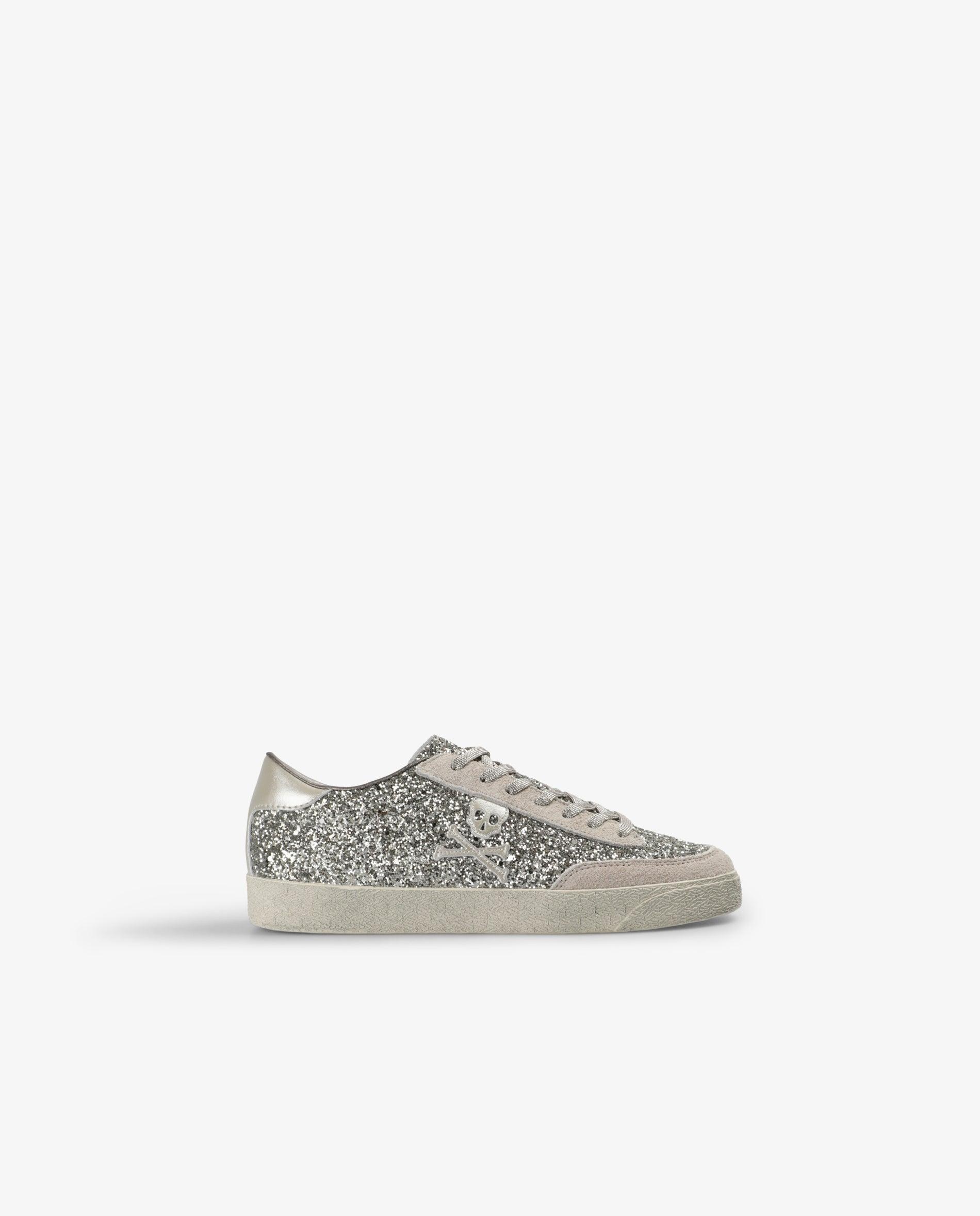 Imagen 1 de Zapatillas retro de mujer con glitter y cordones metalizados - Scalpers - Oro Oro