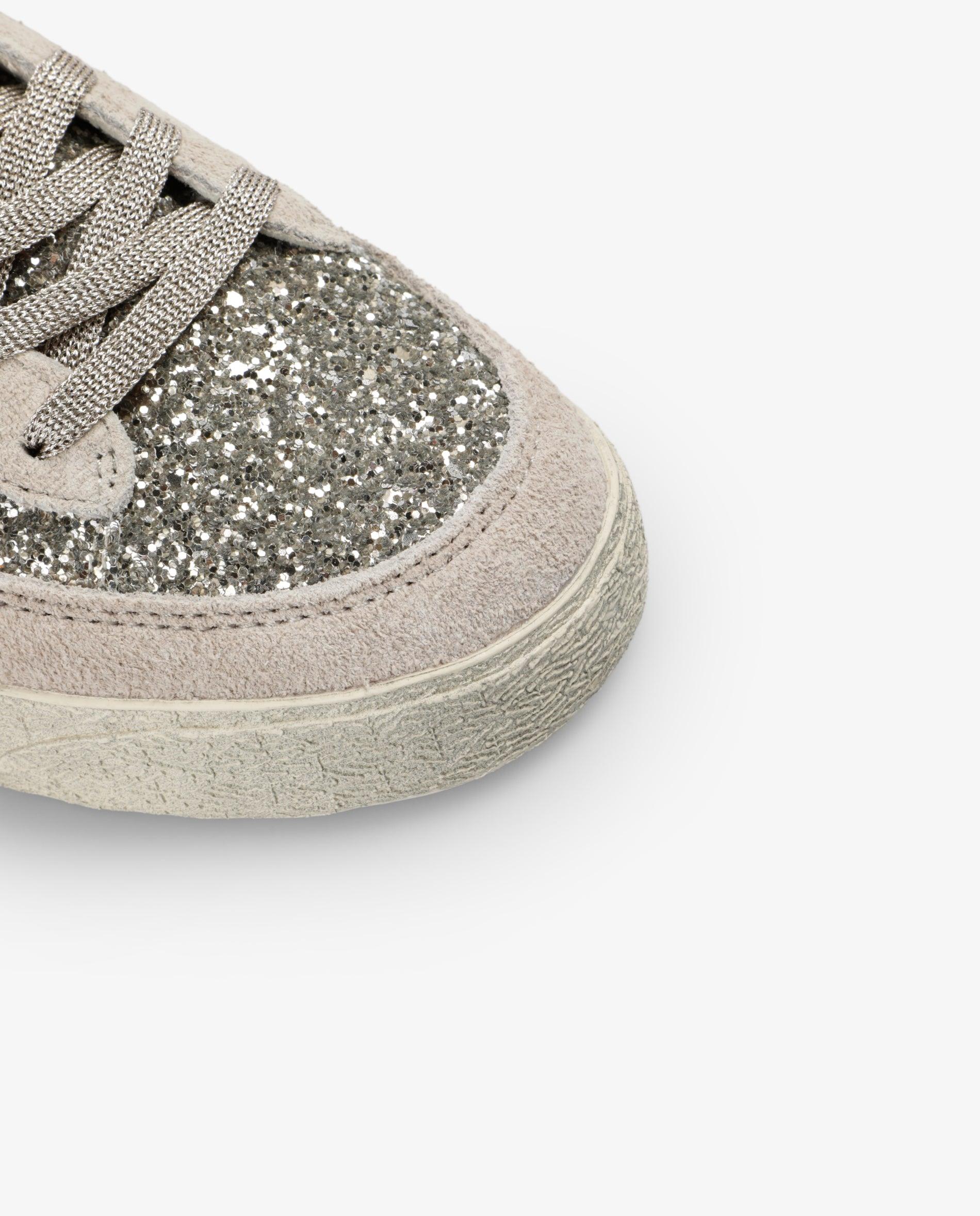 Imagen 5 de Zapatillas retro de mujer con glitter y cordones metalizados - Scalpers - Oro Oro