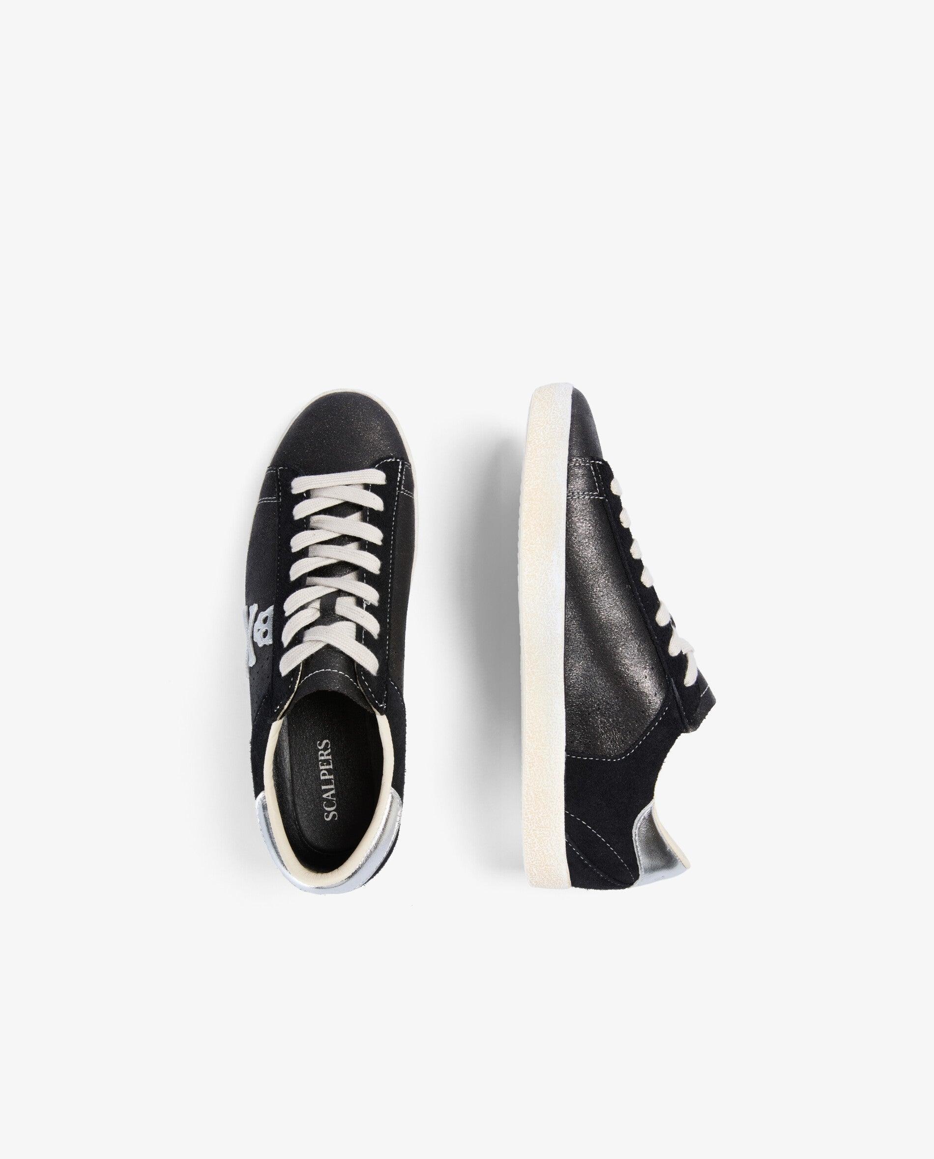 Zapatillas básicas de mujer bajas con suela efecto desgastado - Scalpers - Negro Negro-8