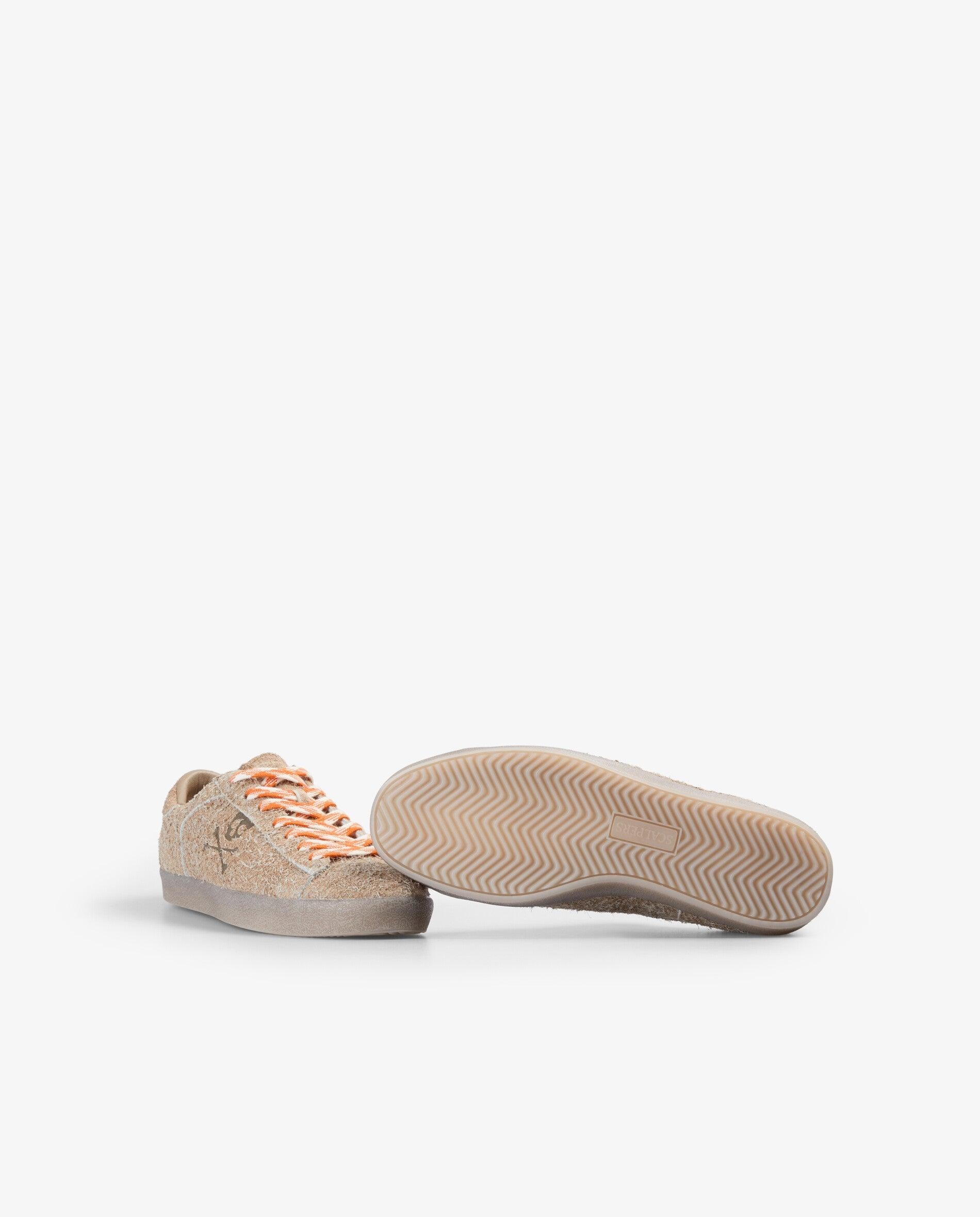 Zapatillas retro de mujer de ante con costuras a contraste - Scalpers - Caramelo Caramelo-4