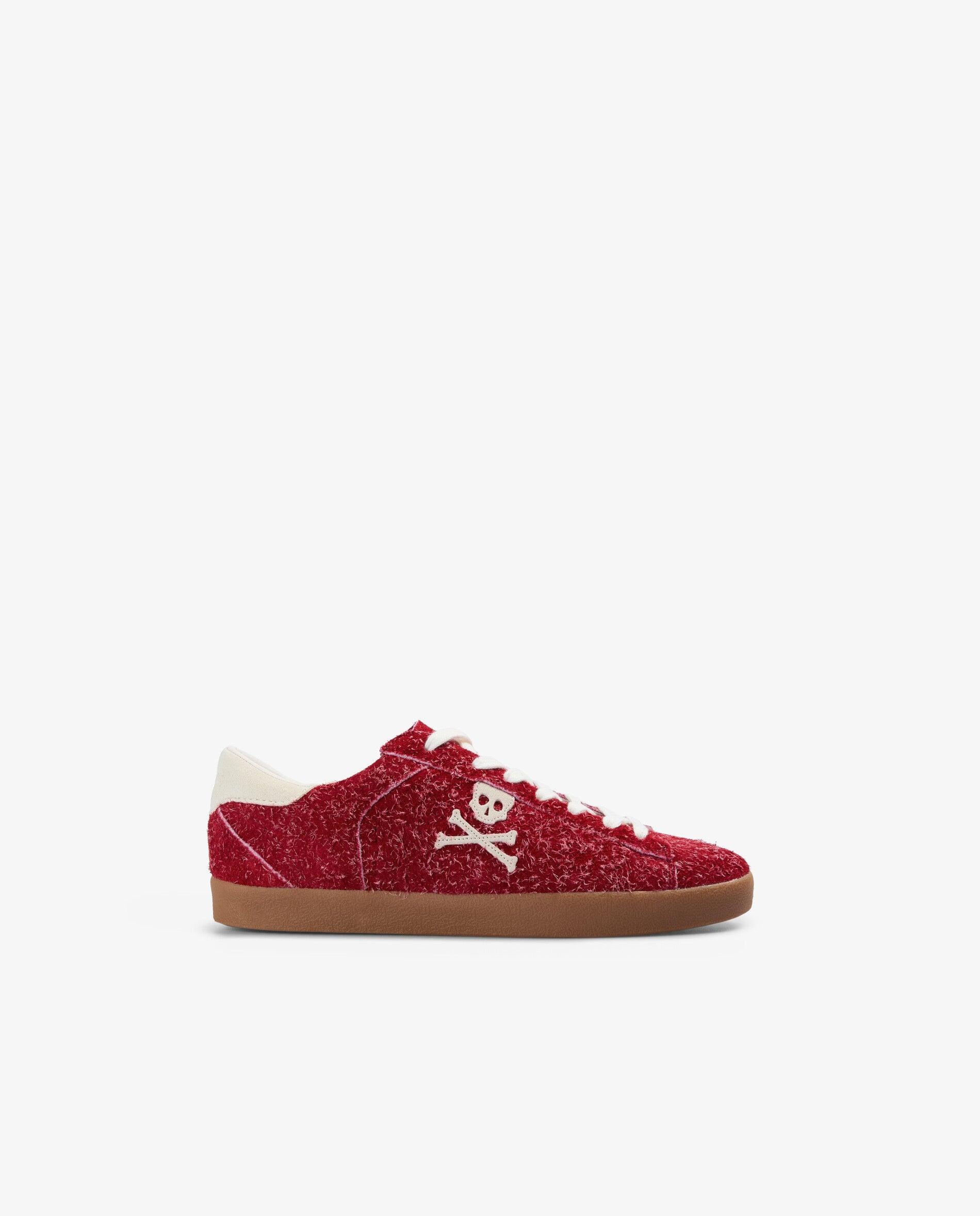 Zapatillas retro de mujer de ante con costuras a contraste - Scalpers - Rojo Rojo-1