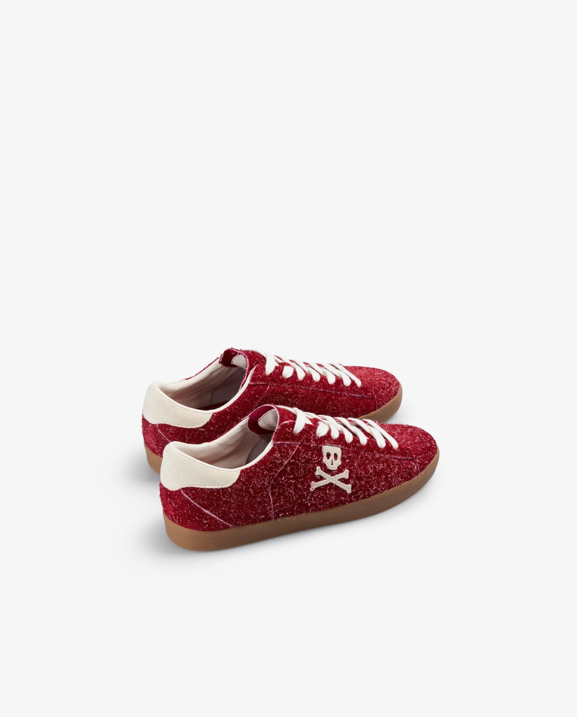 Zapatillas retro de mujer de ante con costuras a contraste - Scalpers - Rojo Rojo-2