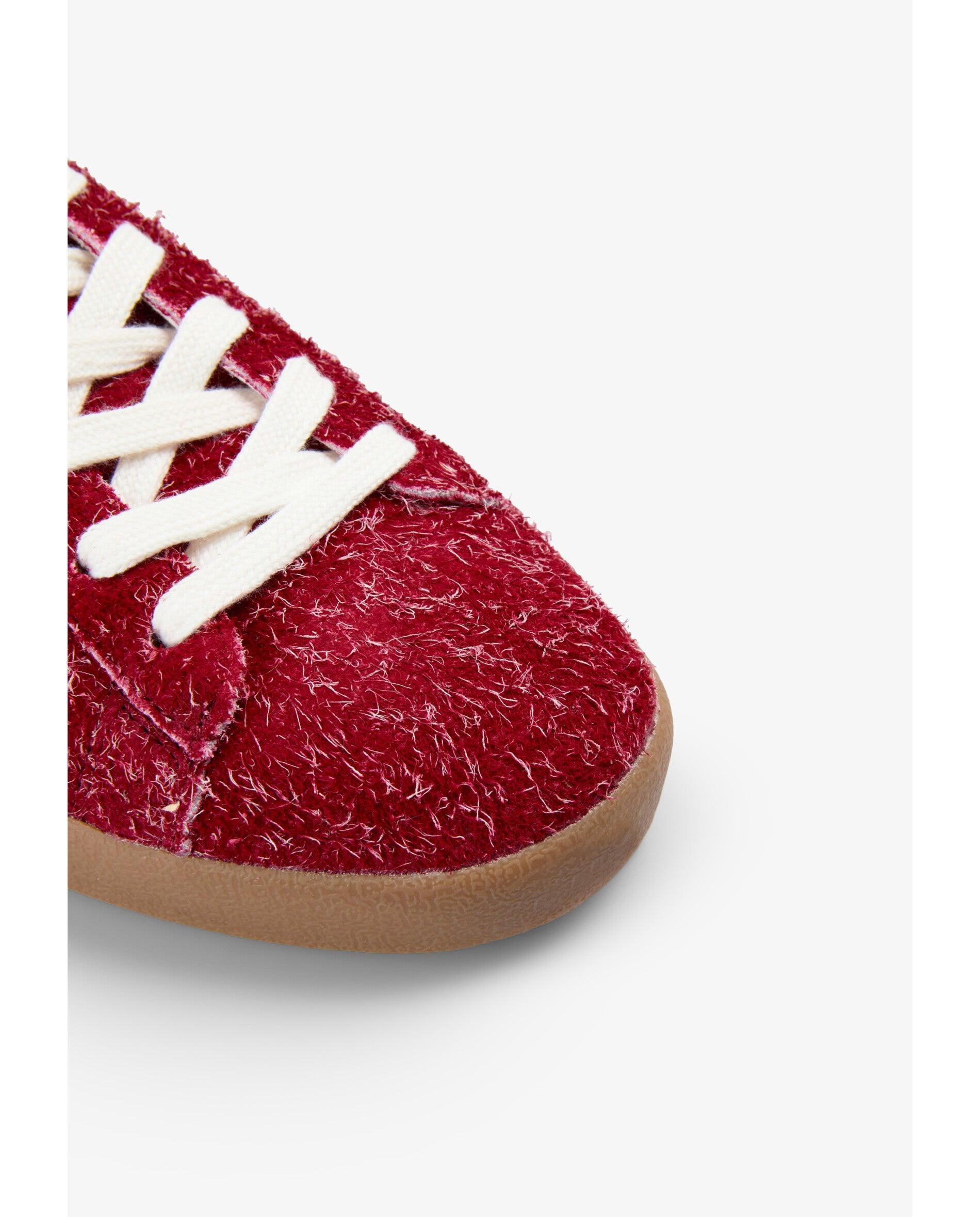 Zapatillas retro de mujer de ante con costuras a contraste - Scalpers - Rojo Rojo-5