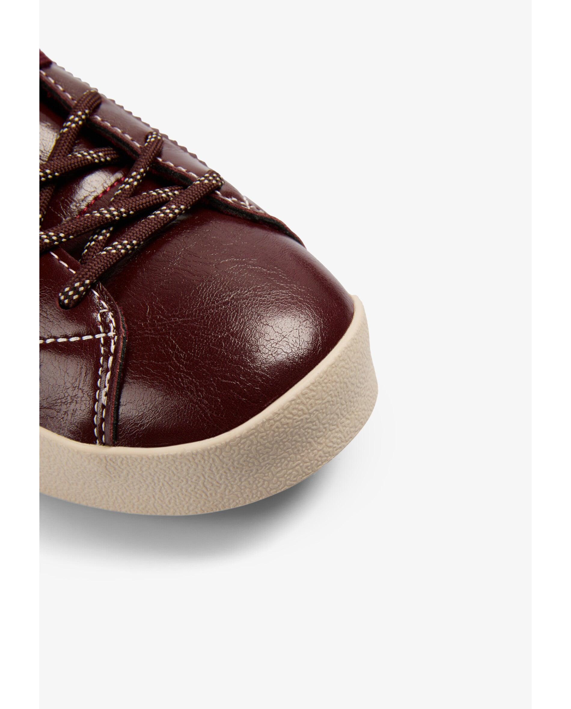 Zapatillas retro de mujer estilo bowling con puntera y talón a contraste - Scalpers - Burdeos Burdeos-5