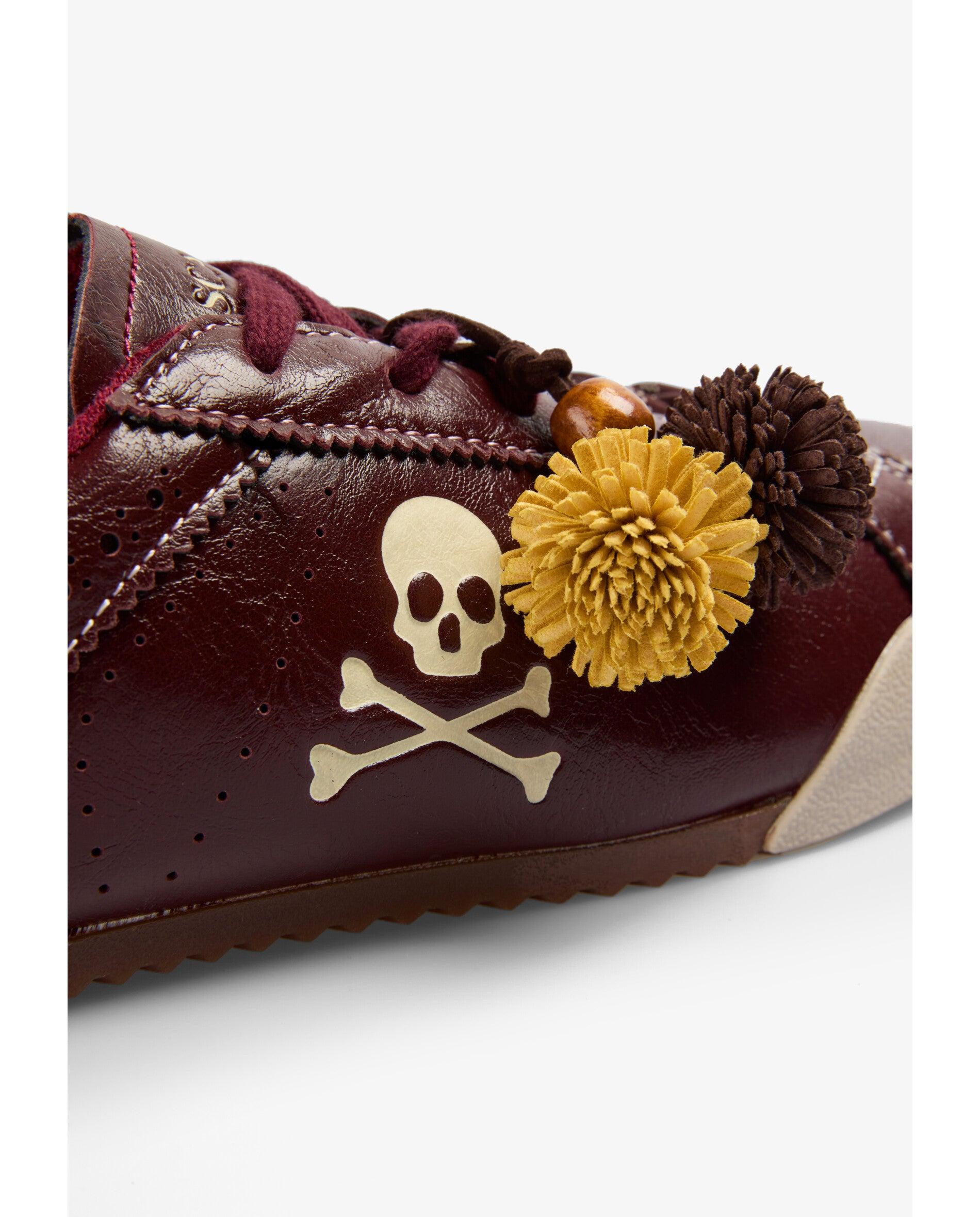 Zapatillas retro de mujer estilo bowling con puntera y talón a contraste - Scalpers - Burdeos Burdeos-7