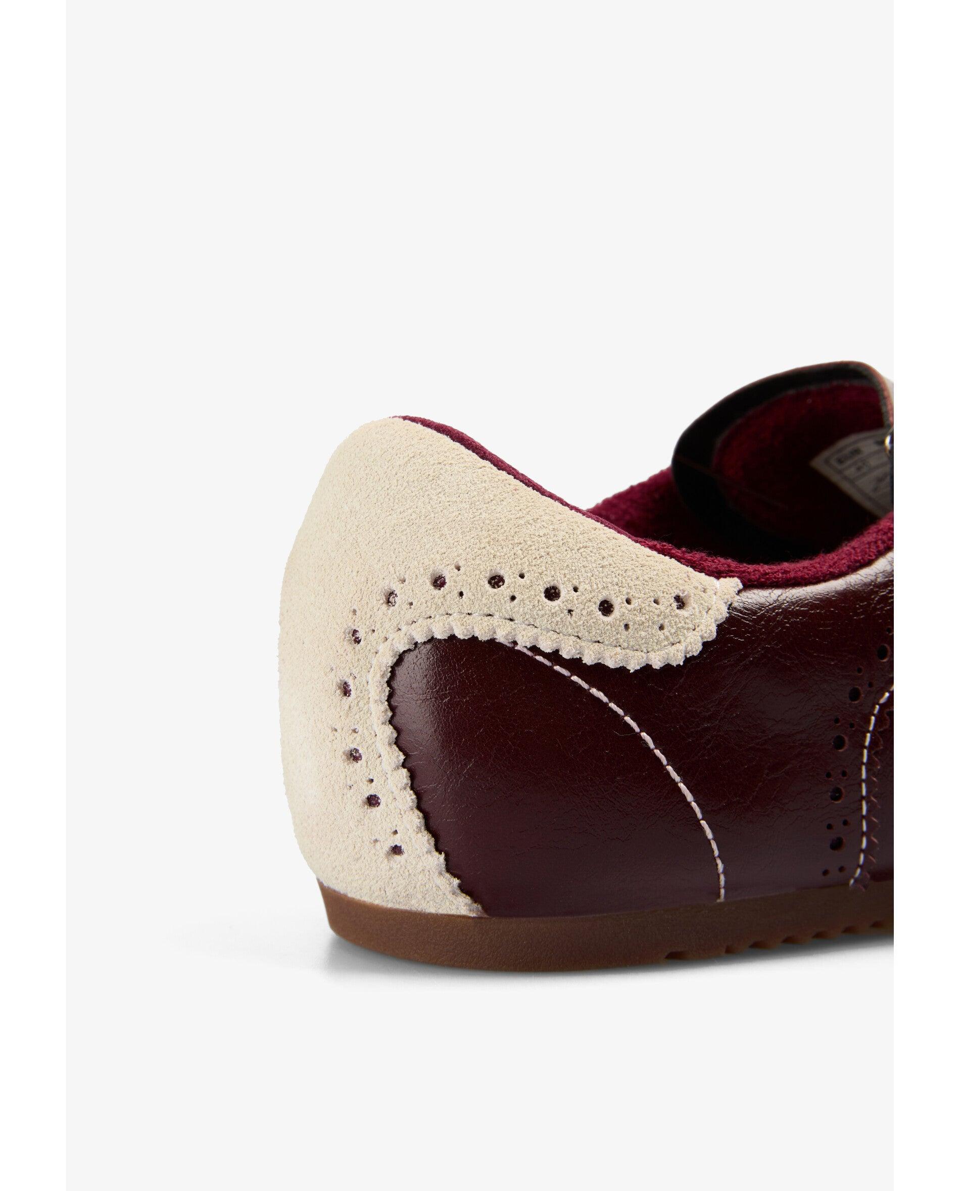 Zapatillas retro de mujer estilo bowling con puntera y talón a contraste - Scalpers - Burdeos Burdeos-8