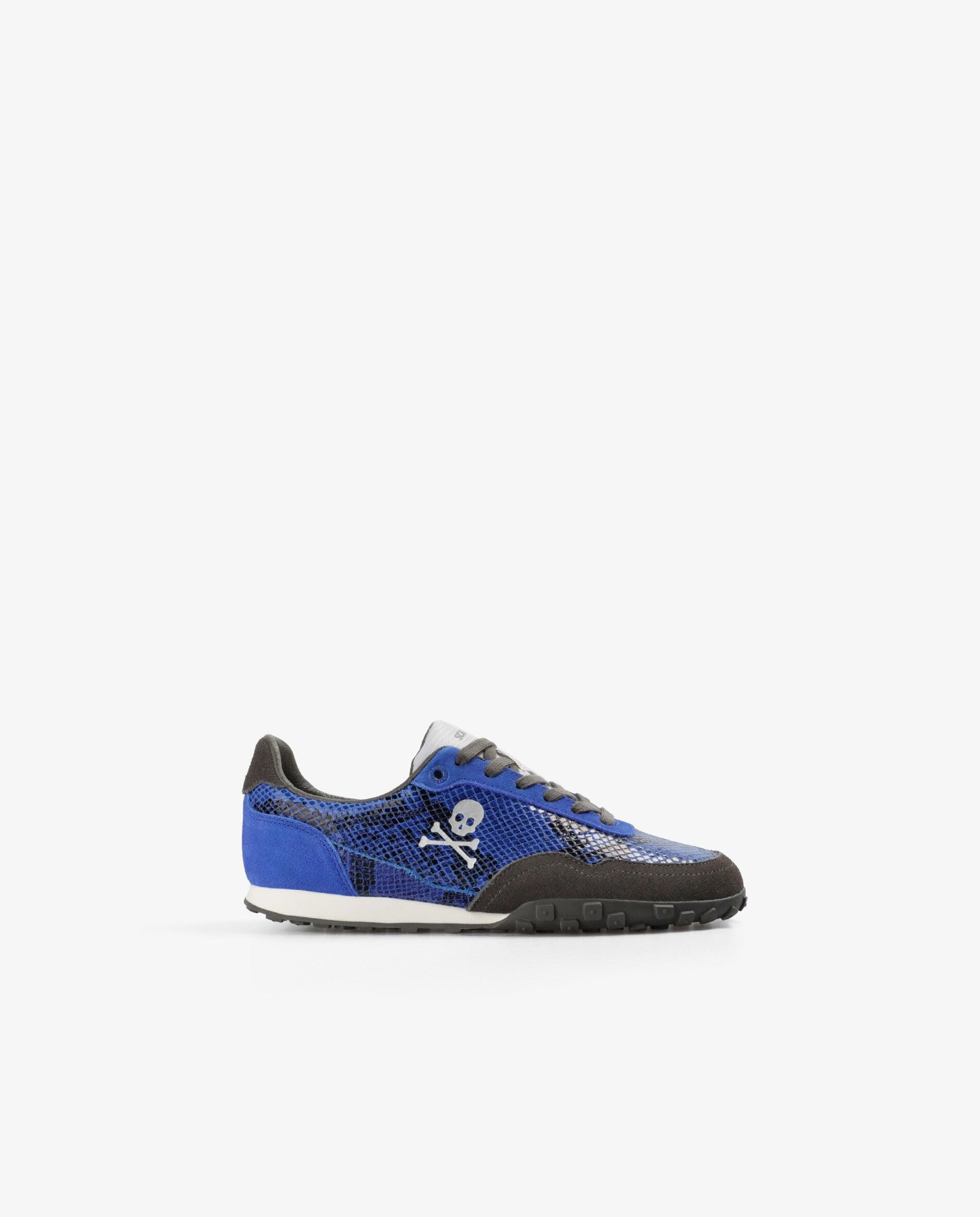 Zapatillas retro de mujer con acabado efecto piel de serpiente - Scalpers - Azulón Azulón-1