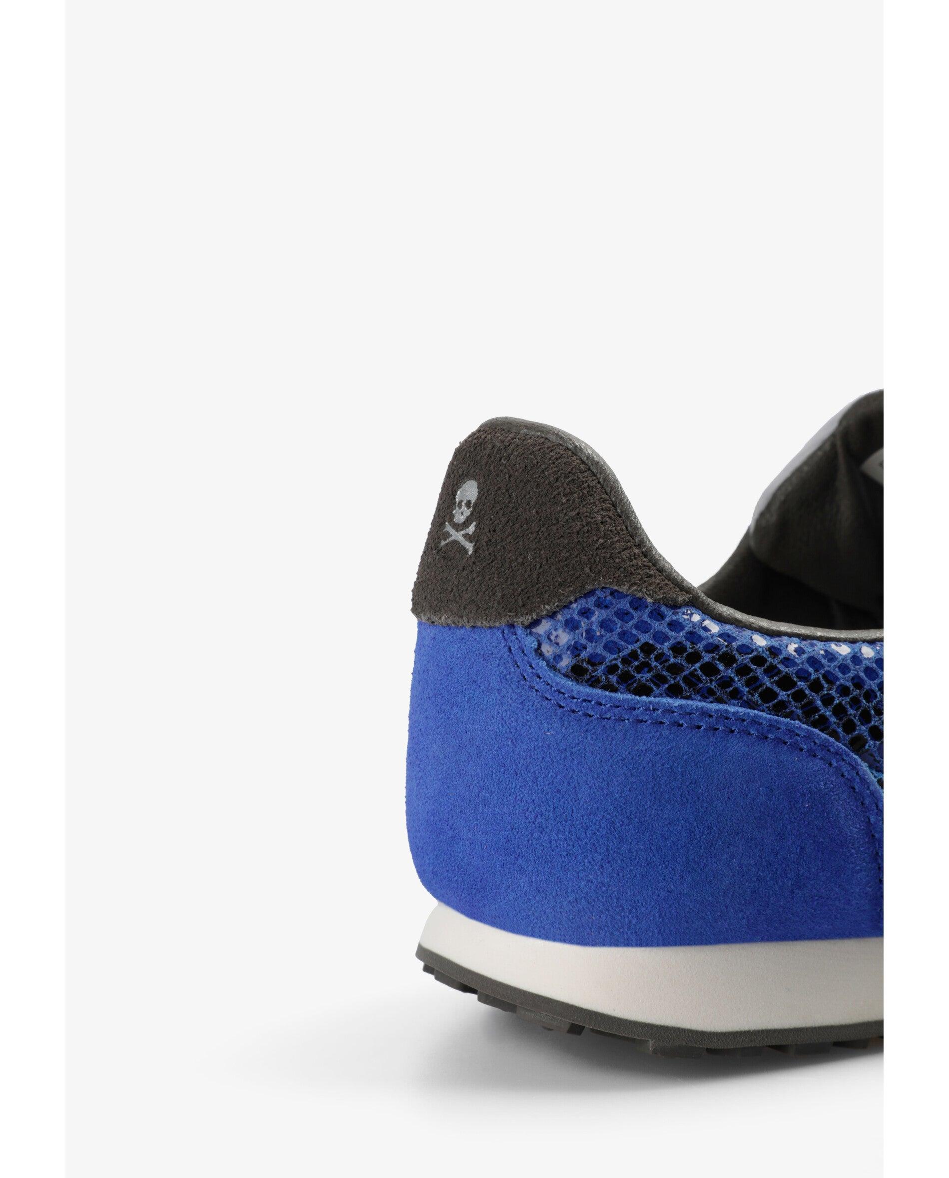 Zapatillas retro de mujer con acabado efecto piel de serpiente - Scalpers - Azulón Azulón-7