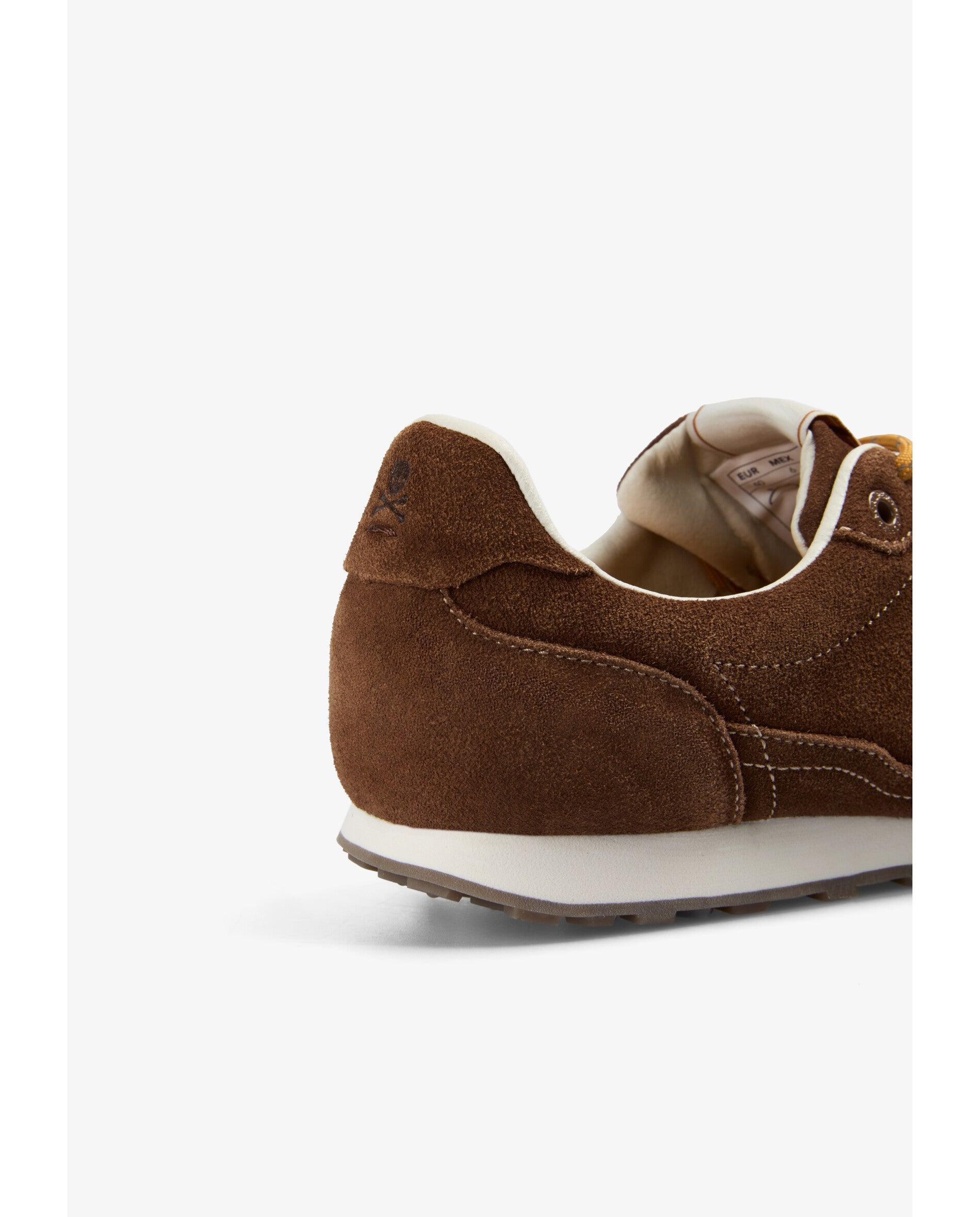 Zapatillas retro de mujer de ante con suela en relieve - Scalpers - Marrón Marrón-7
