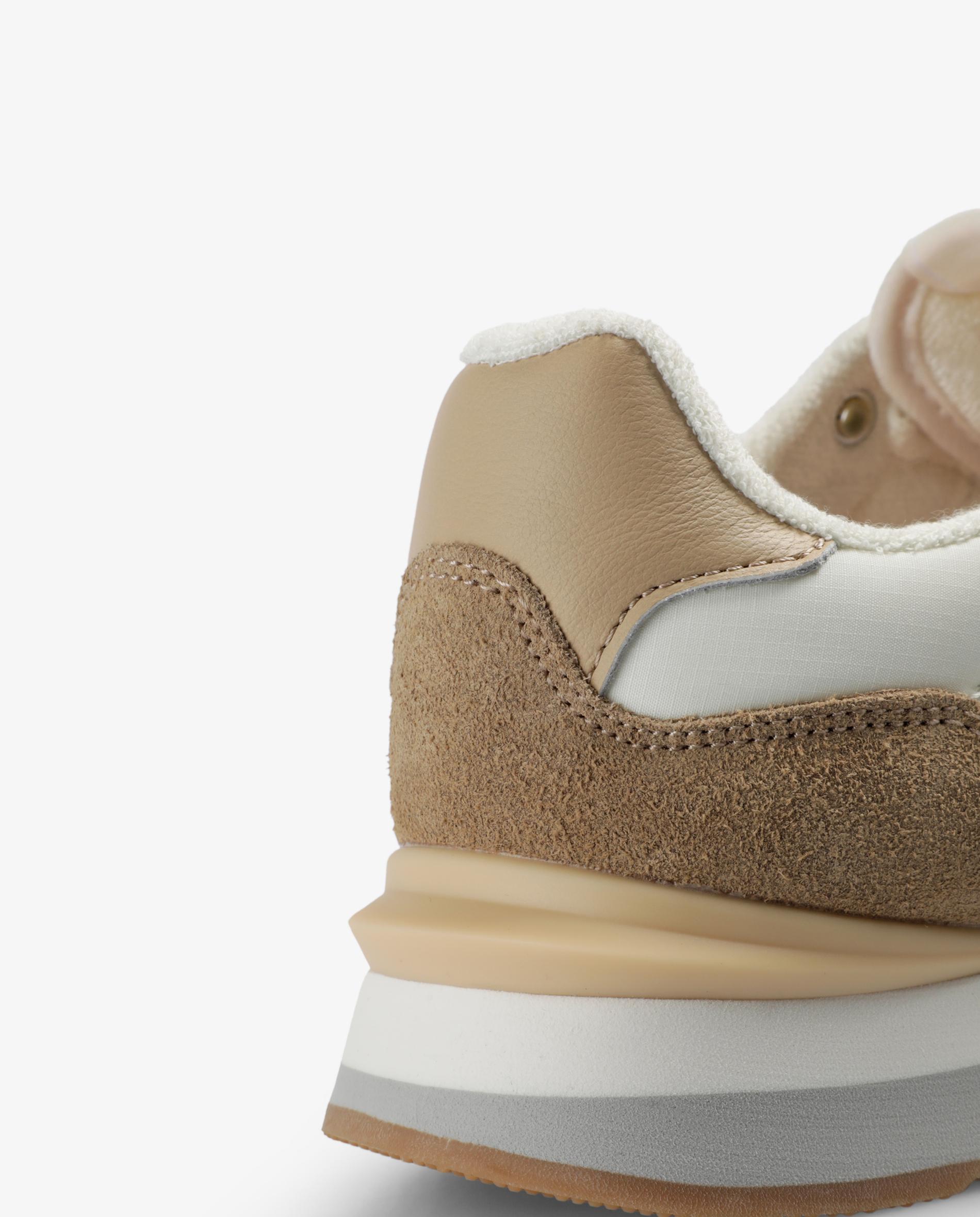Zapatillas deportivas de mujer combinadas con piezas laterales a contraste - Scalpers - Beige / Blanco Beige / Blanco-7