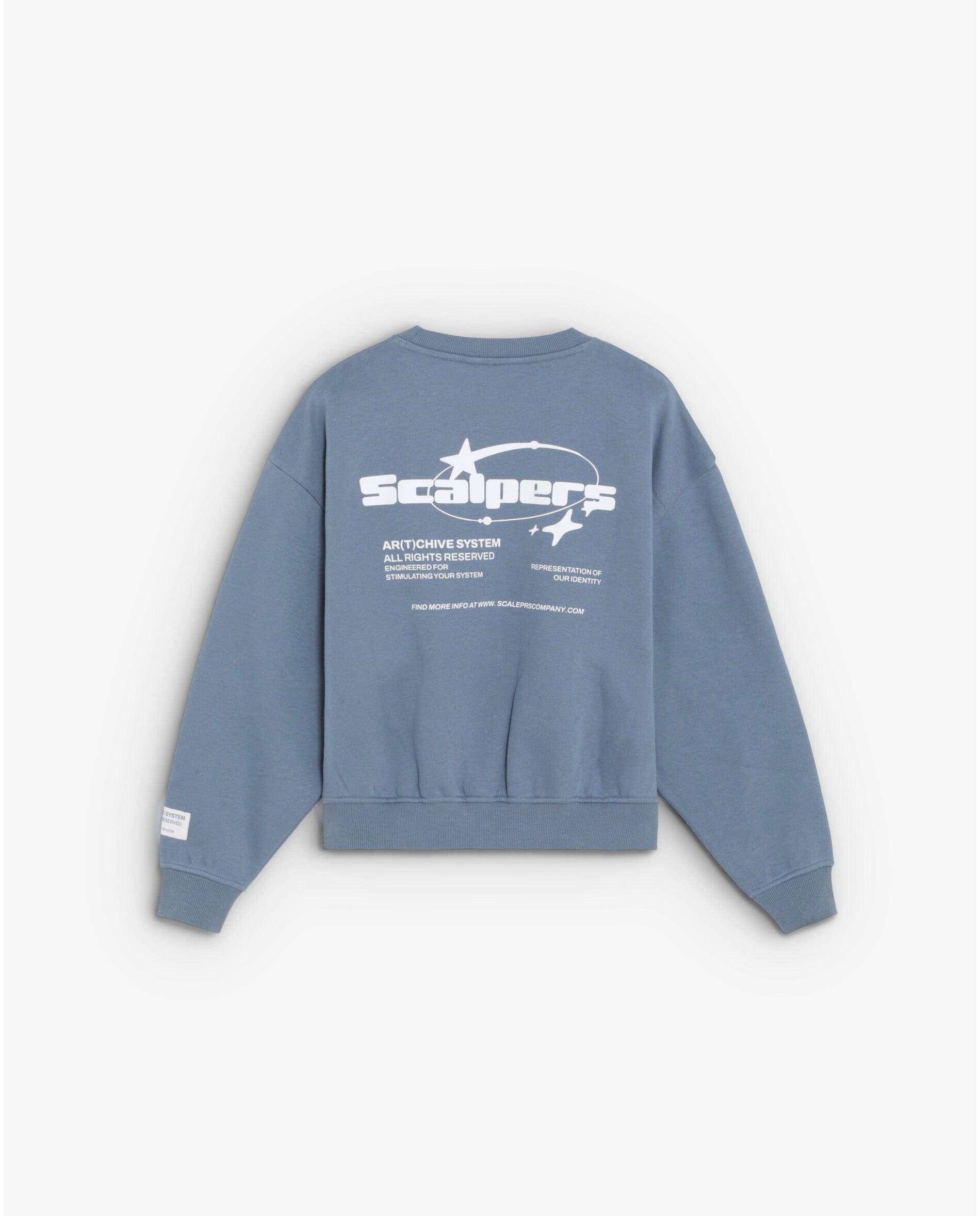 Imagen 2 de Sudadera de niño boxy fit con estampado trasero - Scalpers - Azul porcelana Azul porcelana