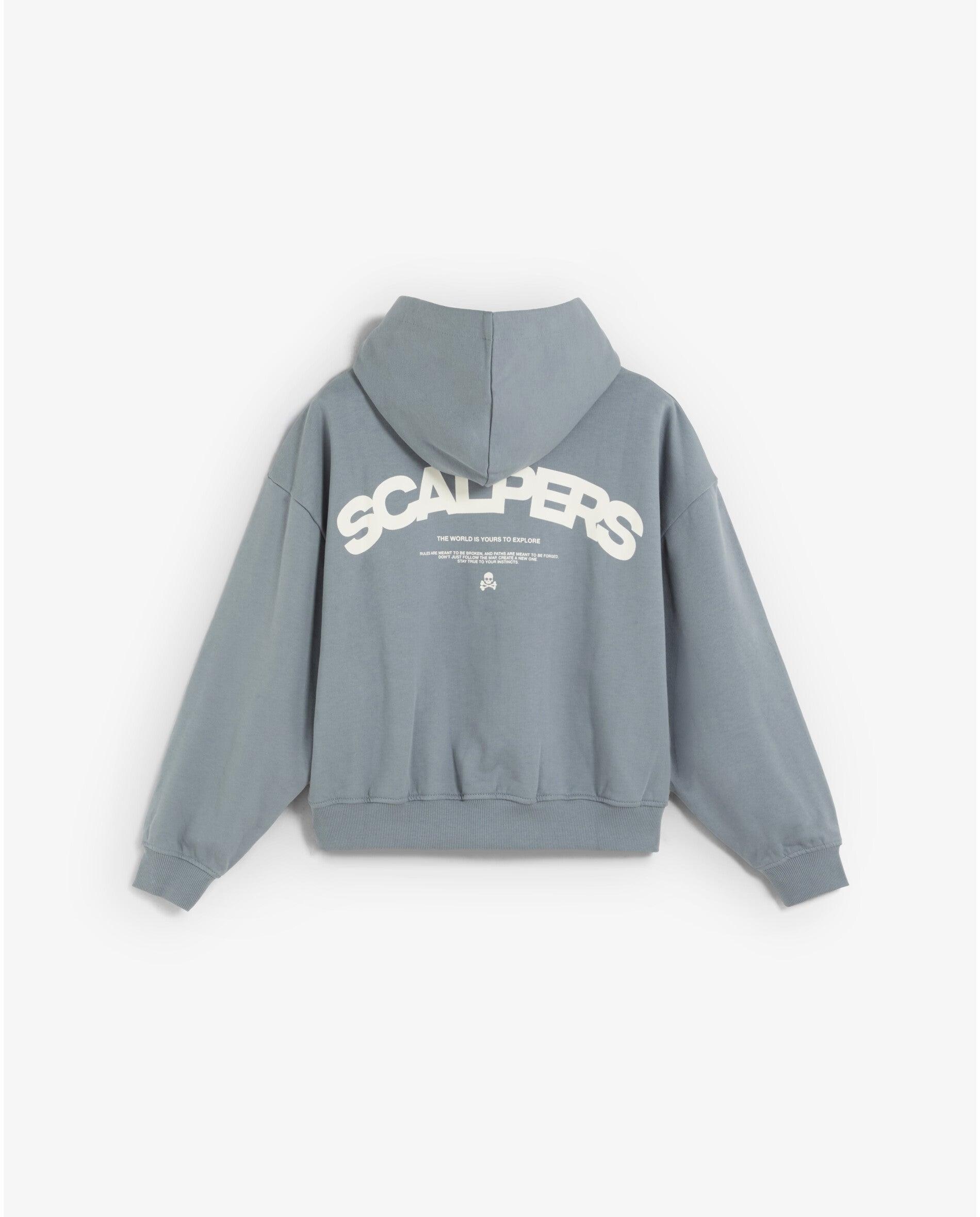 Imagen 2 de Sudadera con capucha de niño con letrero trasero - Scalpers - Azul grisáceo Azul grisáceo
