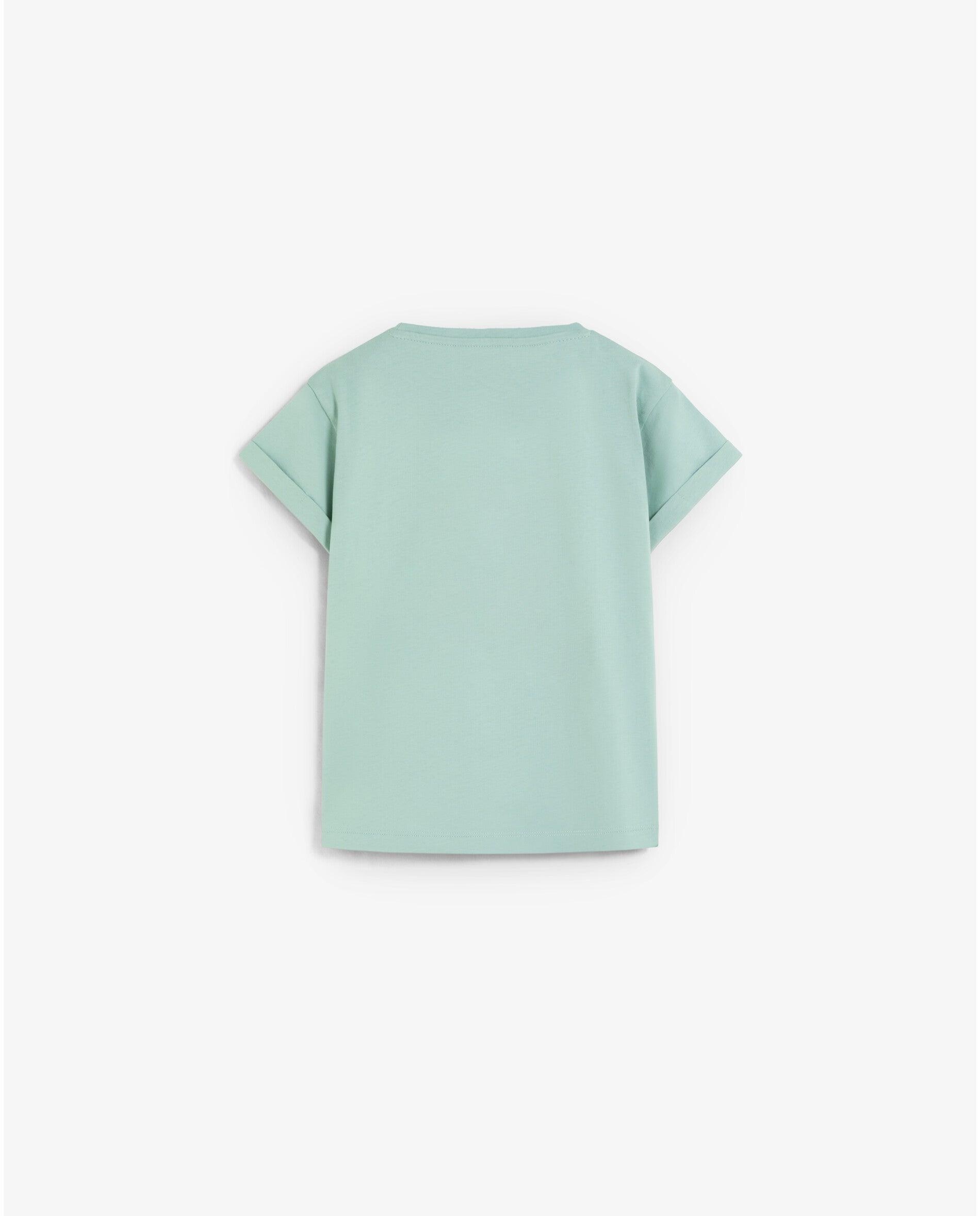 Camiseta de niña regular fit con calavera frontal - Scalpers - Verde Agua Verde Agua-2