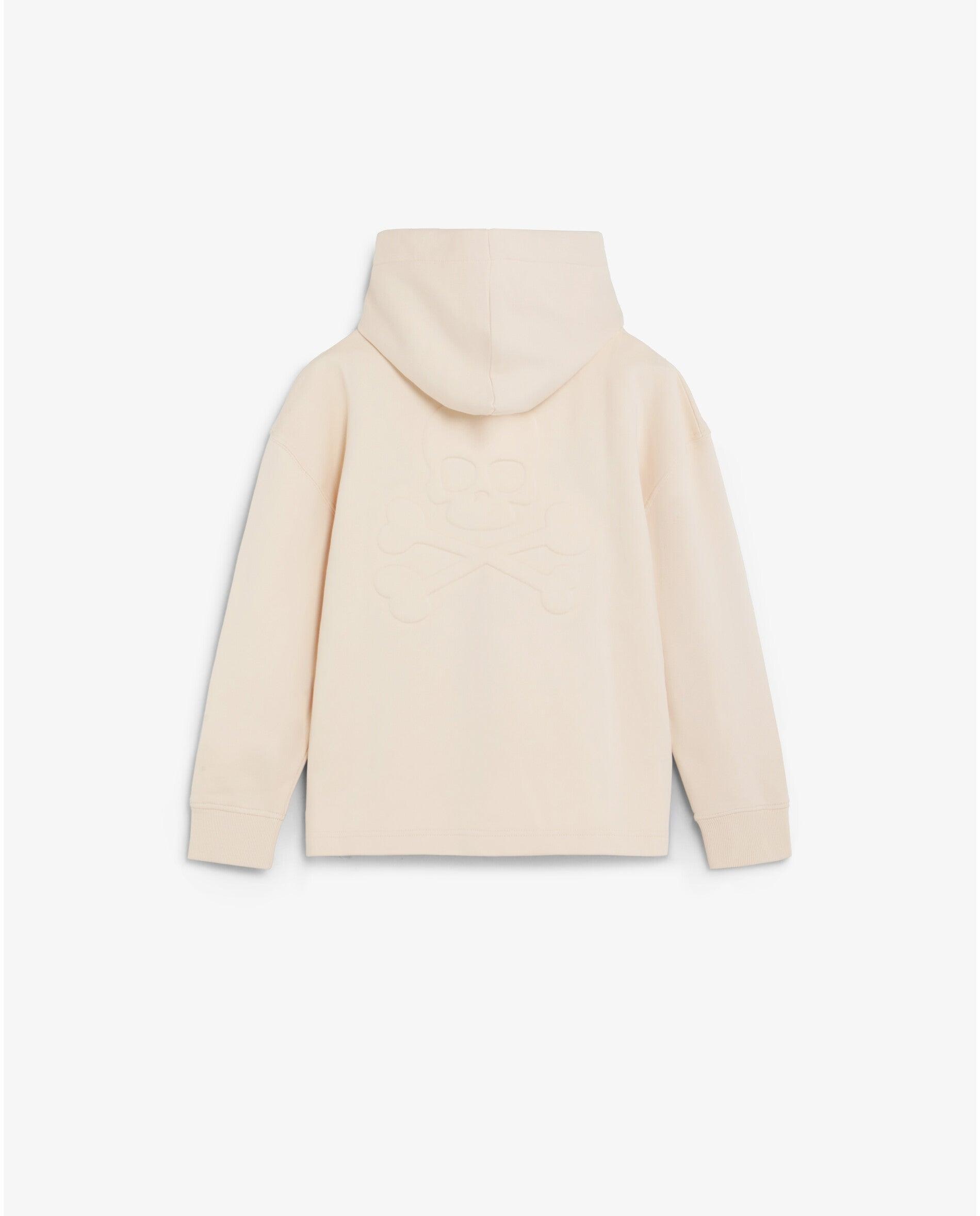 Sudadera con capucha de niña con calavera trasera y cierre de cremallera - Scalpers - Blanco roto Blanco roto-5