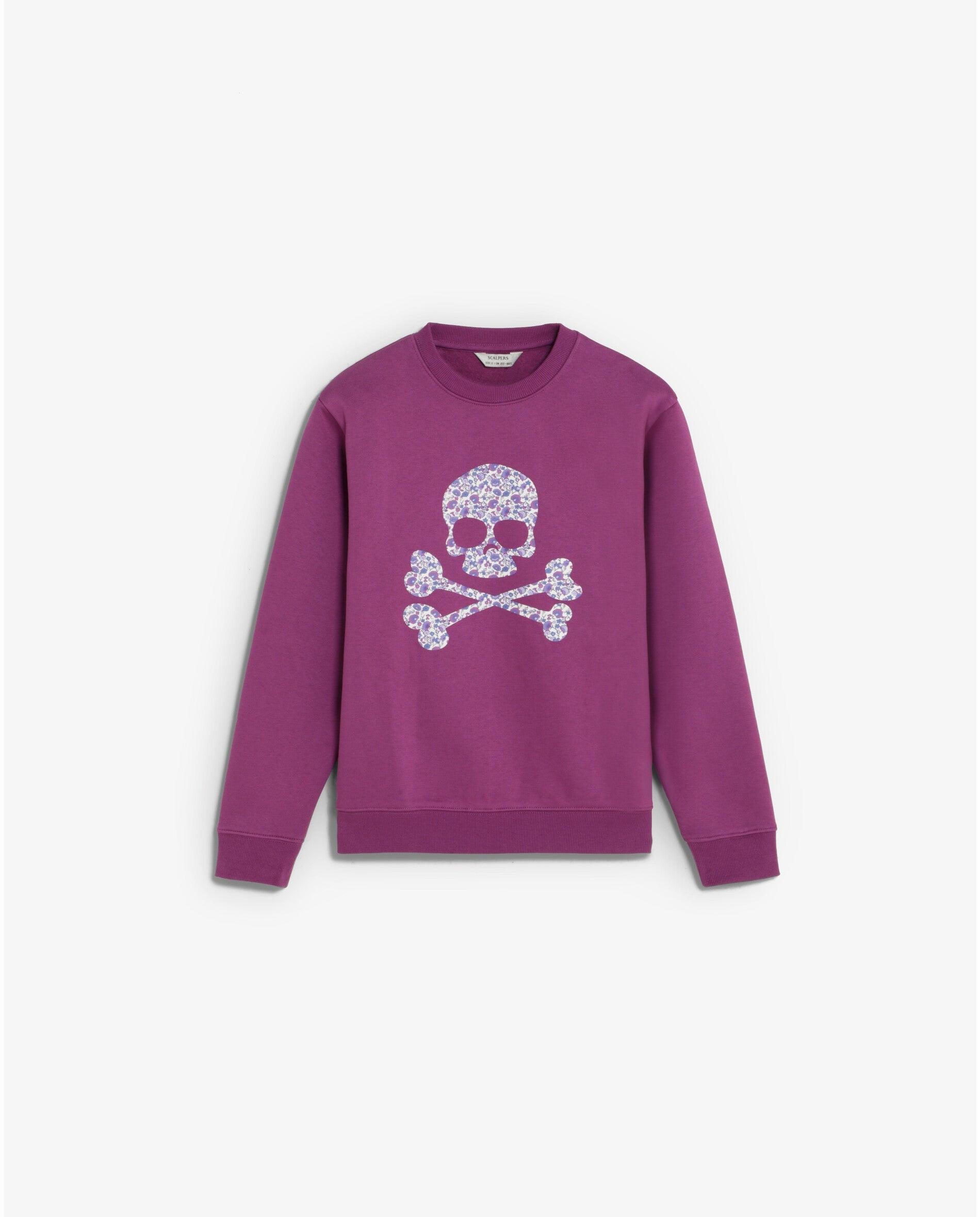 Imagen 1 de Sudadera de niña regular fit con calavera frontal Malva