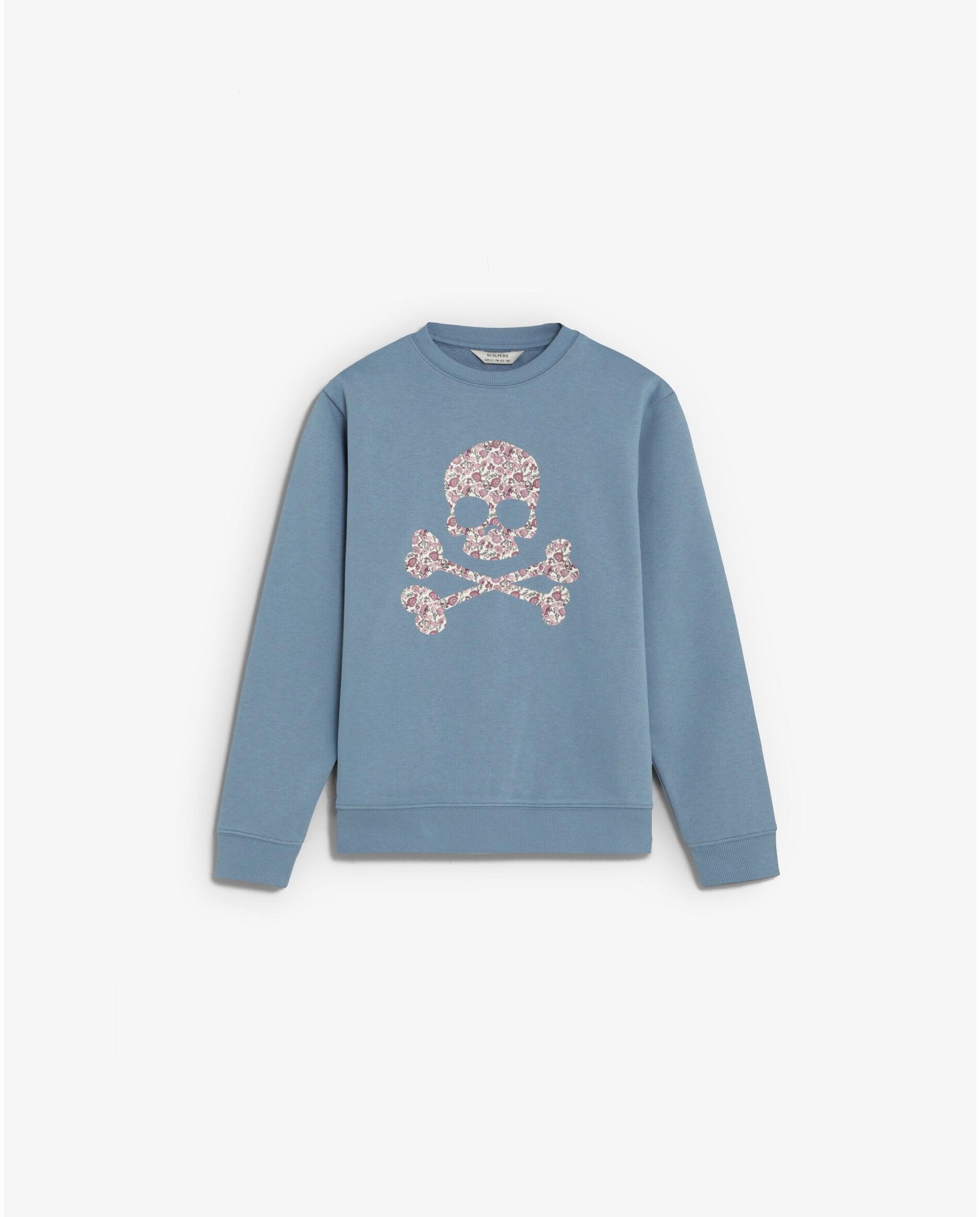 Imagen 1 de Sudadera de niña regular fit con calavera frontal - Scalpers - Azul Azul