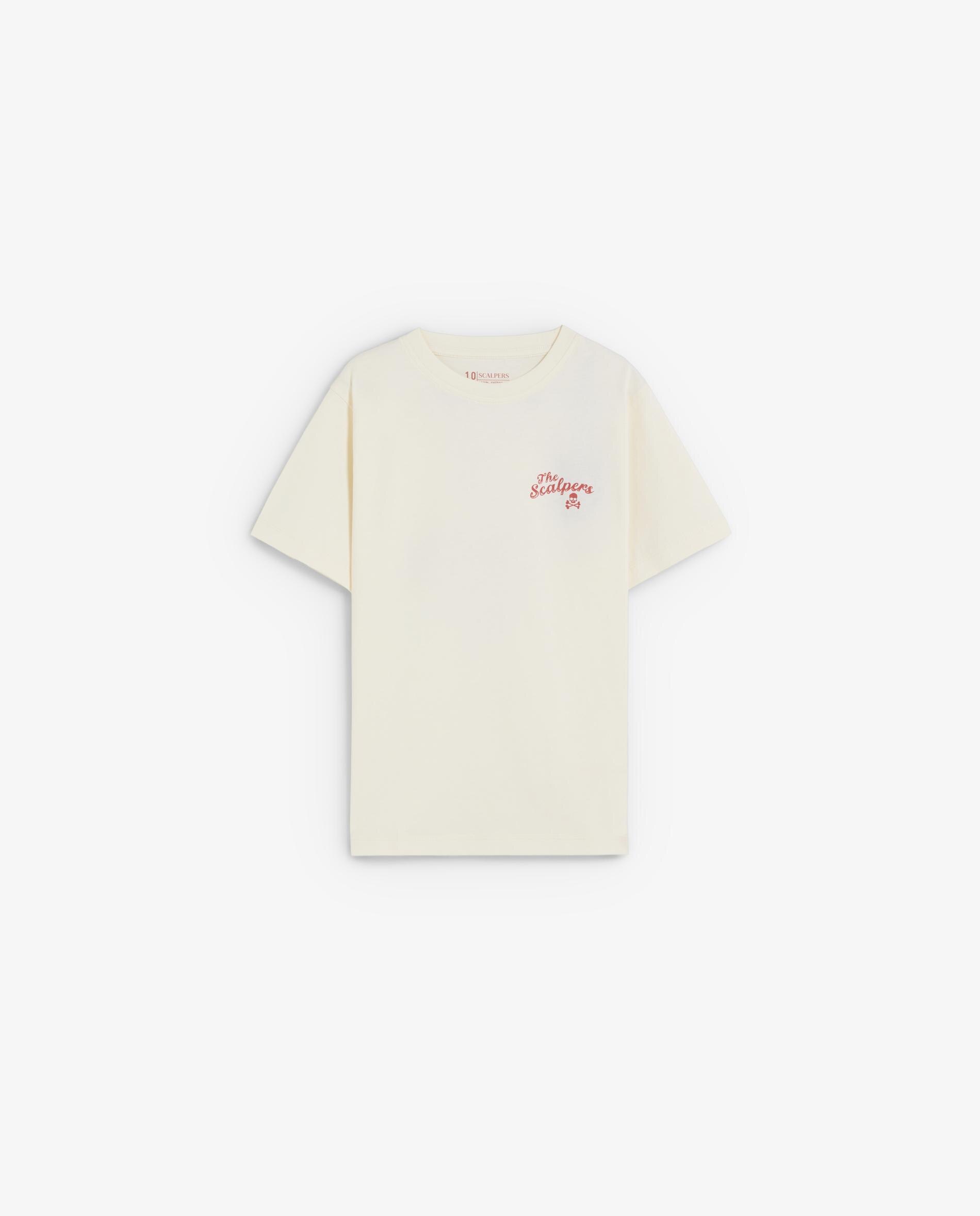 Camiseta de niño regular fit con estampado trasero - Scalpers - Blanco roto Blanco roto-1