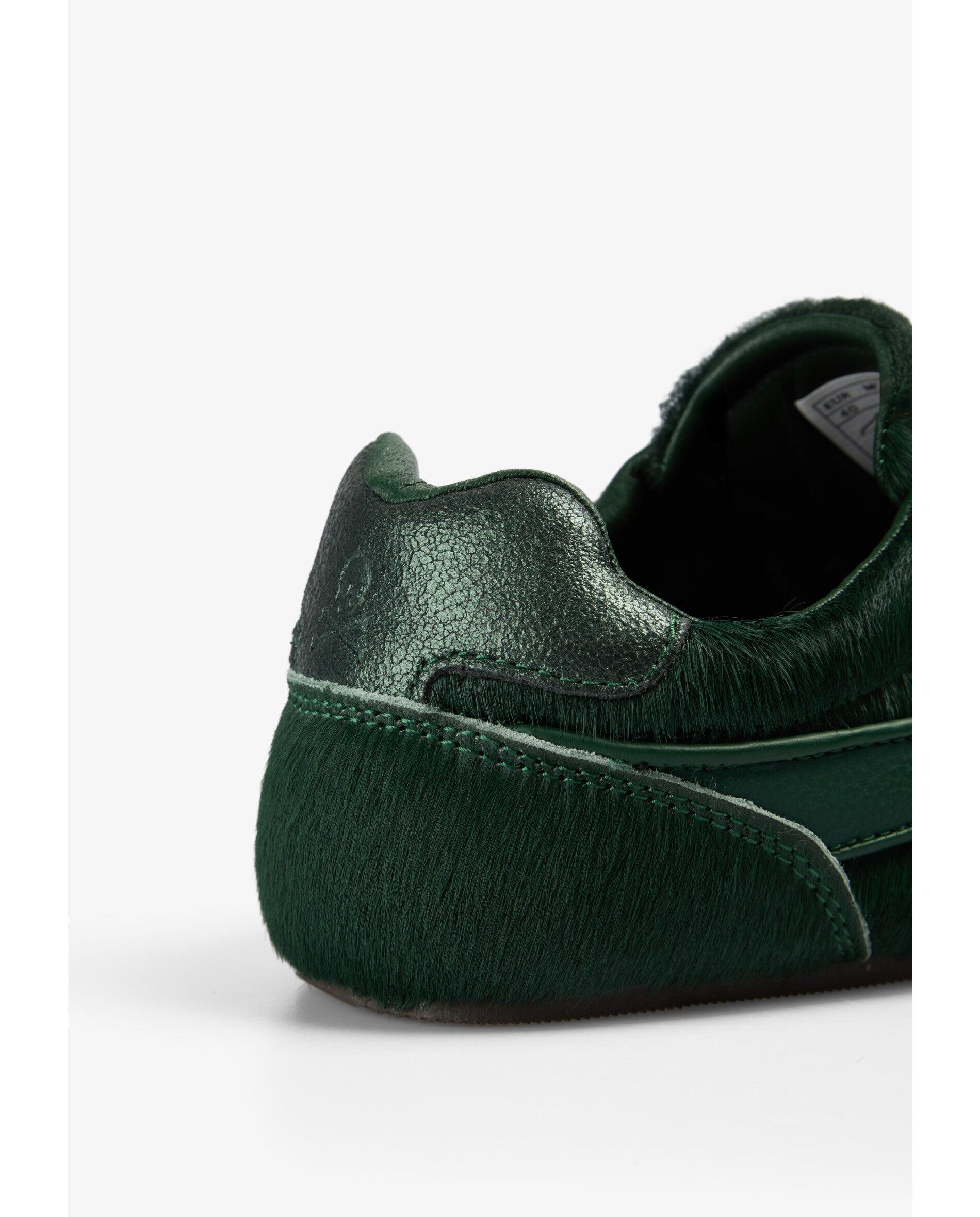 Zapatillas retro de mujer con textura de pelo y suela plana - Scalpers - Verde Verde-7