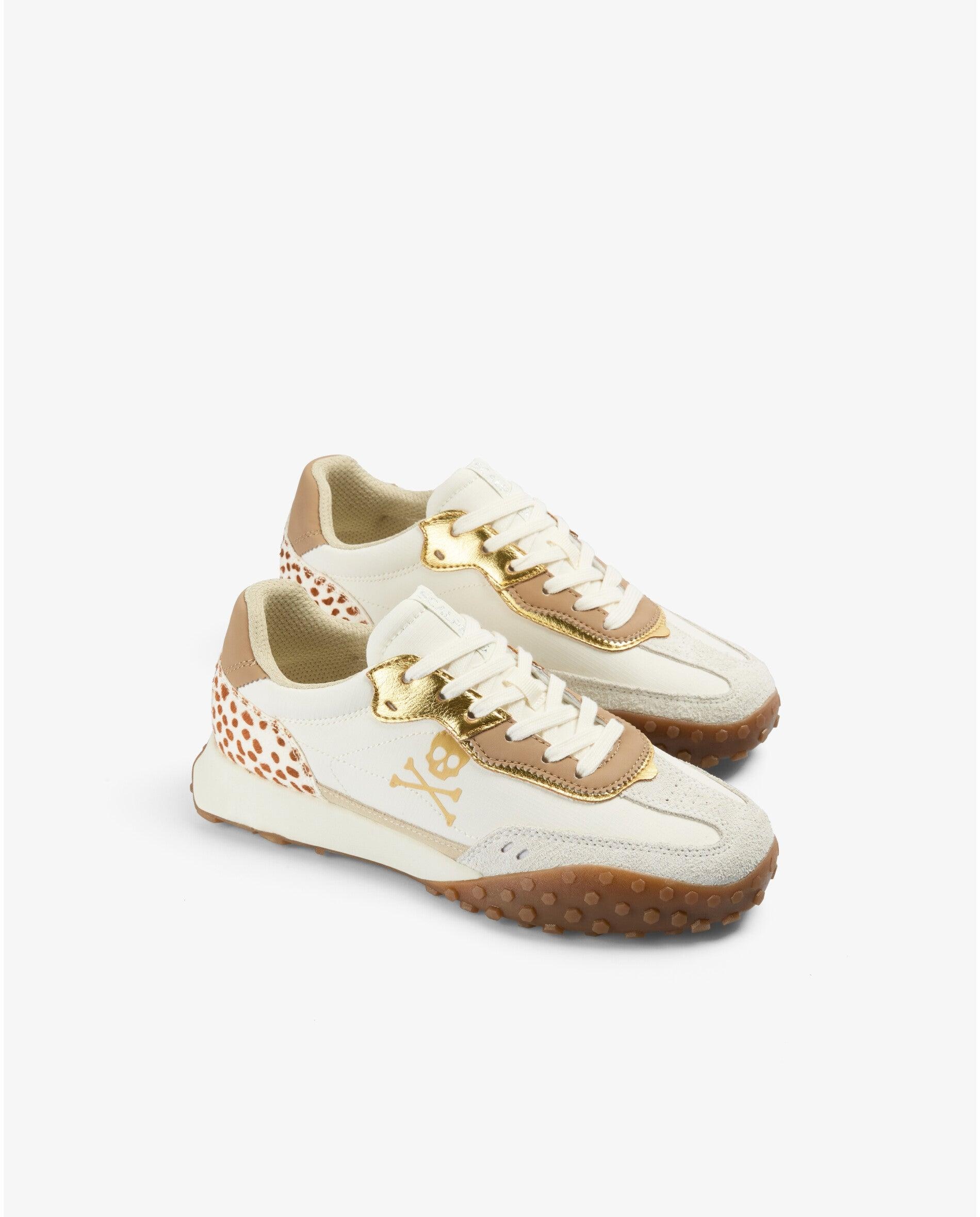 Zapatillas deportivas de mujer en tejido resistente con contrastes - Scalpers - Blanco Blanco-3