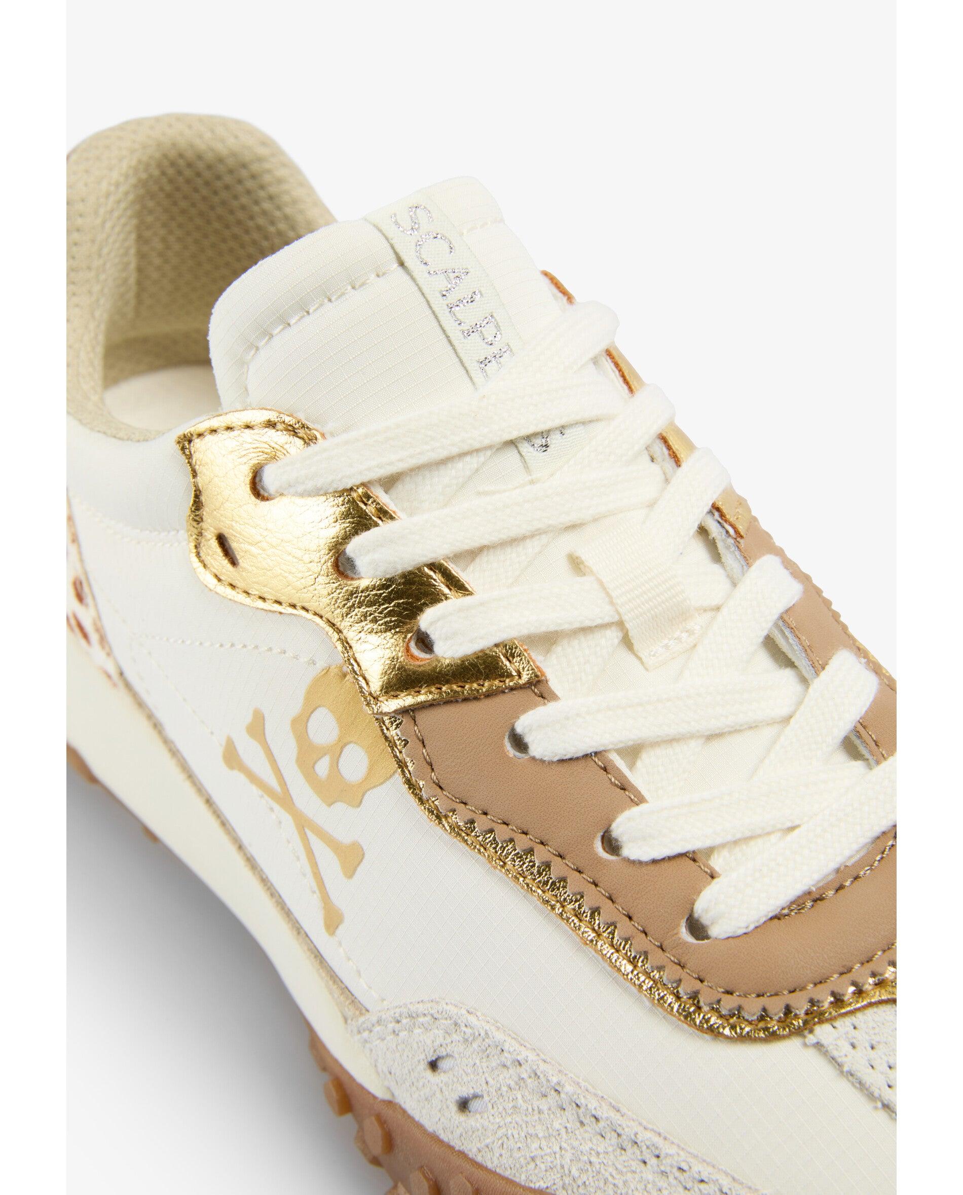 Zapatillas deportivas de mujer en tejido resistente con contrastes - Scalpers - Blanco Blanco-4