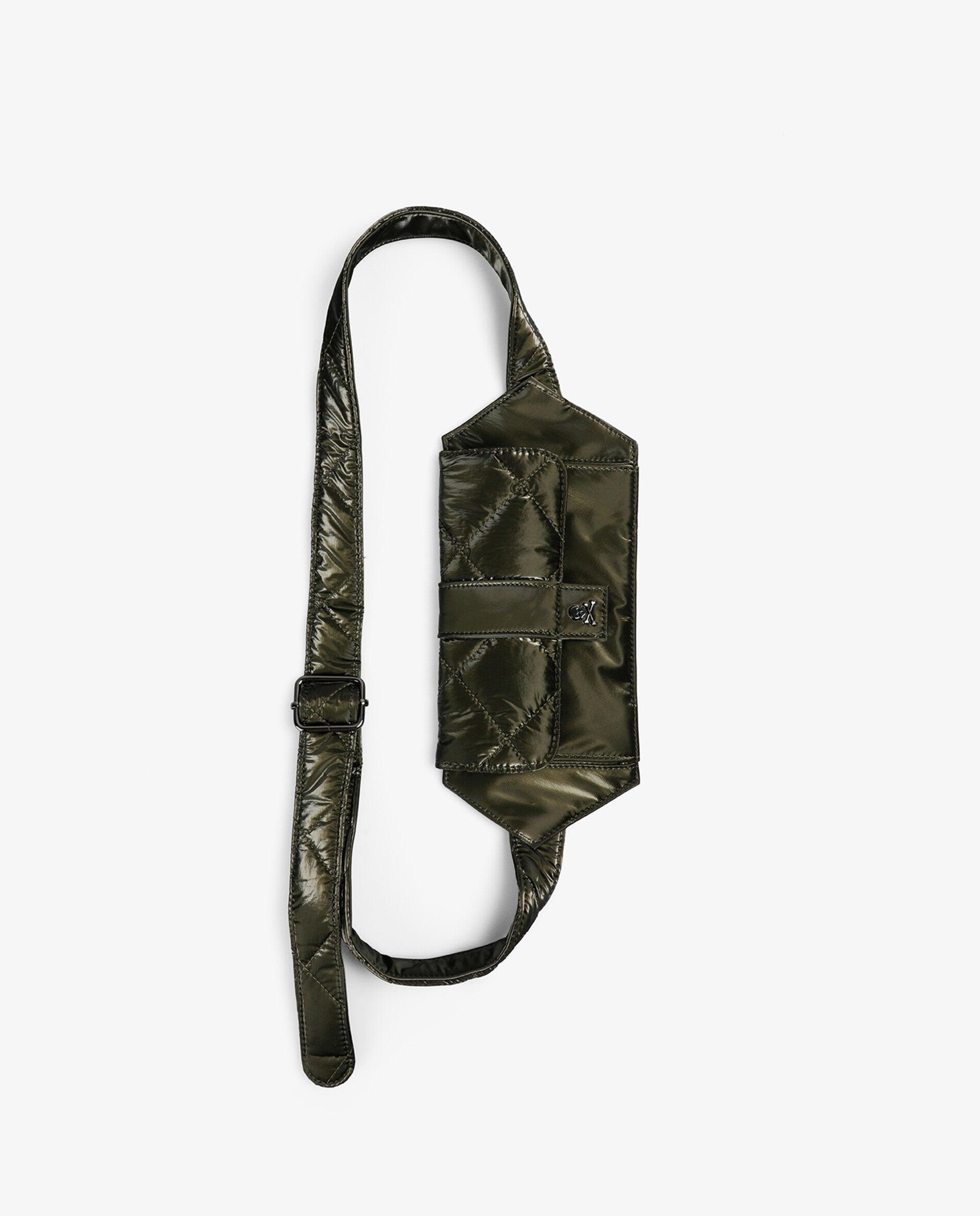 Riñonera de mujer en tejido técnico acolchado - Scalpers - Verde militar Verde militar-5
