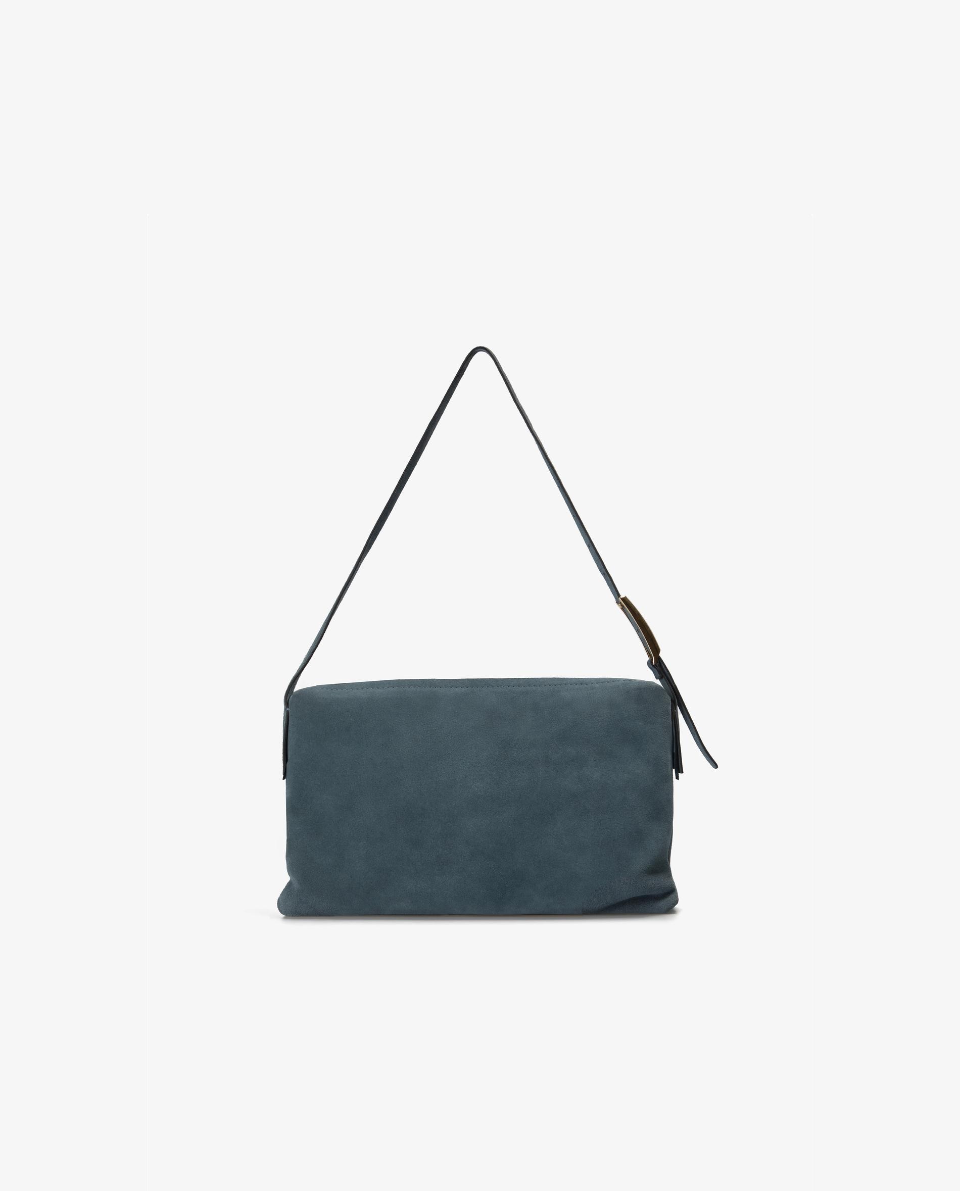 Bolso de hombro en piel con cierre de cremallera - Scalpers - Azul índigo Azul índigo-3