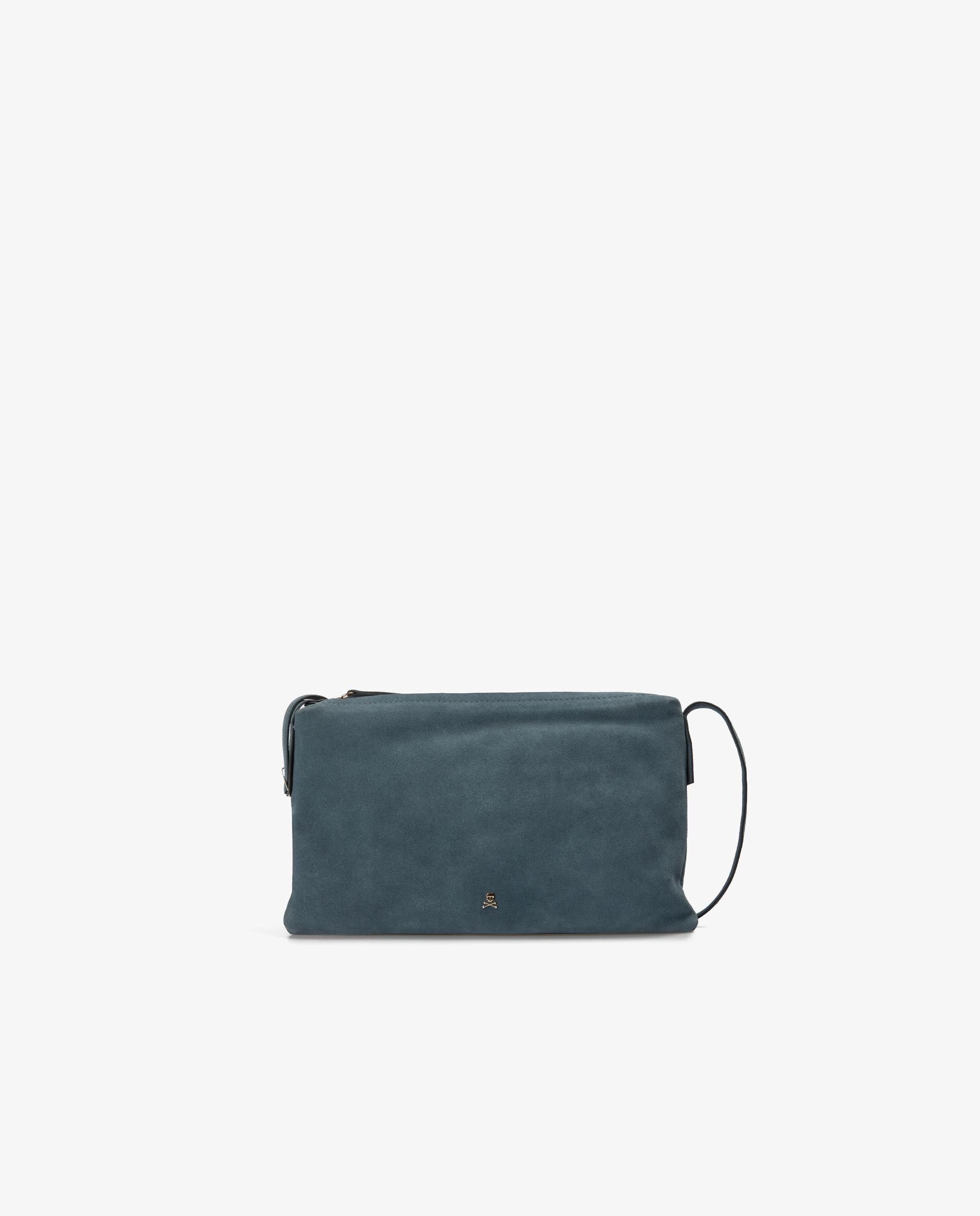 Bolso de hombro en piel con cierre de cremallera - Scalpers - Azul índigo Azul índigo-4