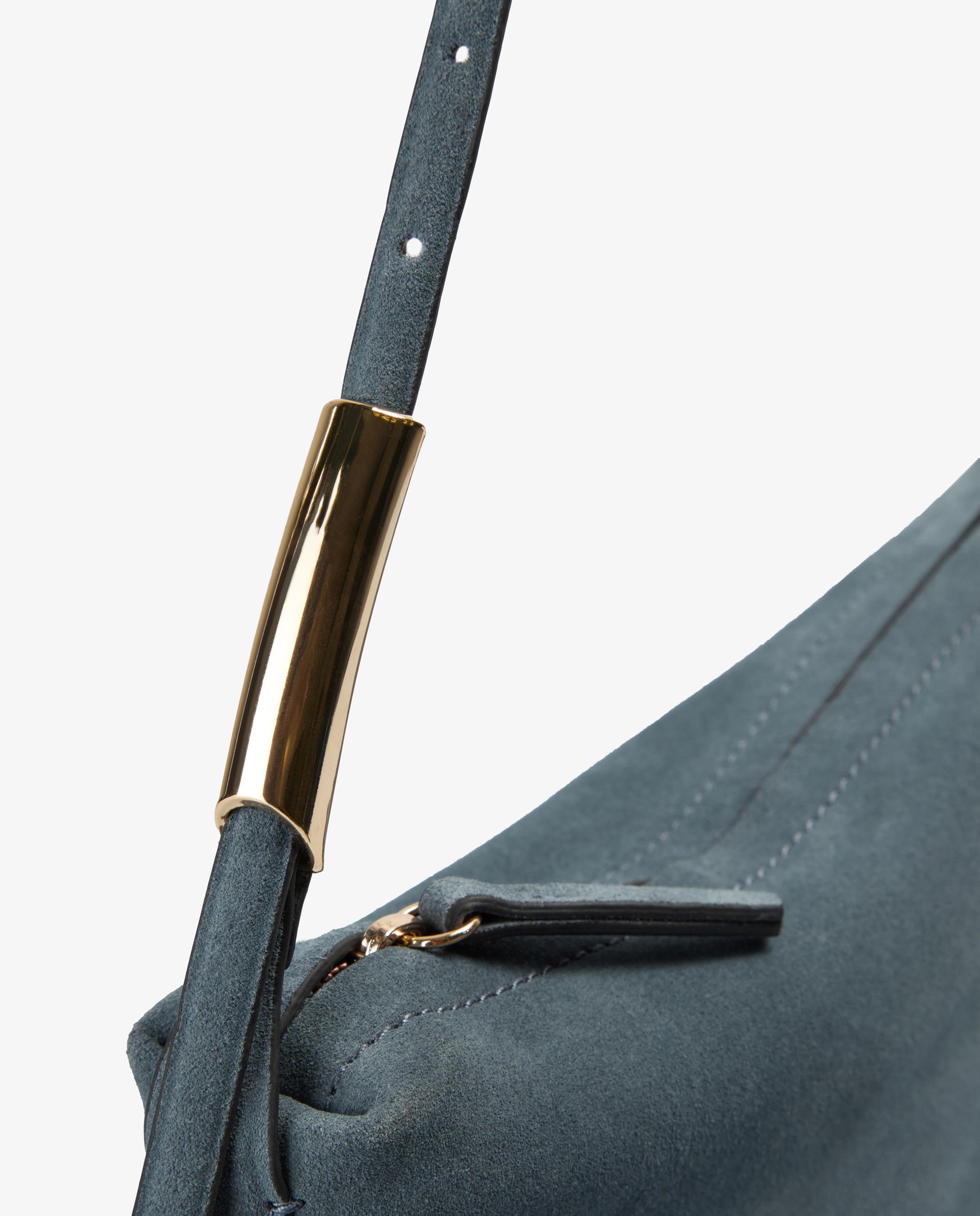 Bolso de hombro en piel con cierre de cremallera - Scalpers - Azul índigo Azul índigo-6