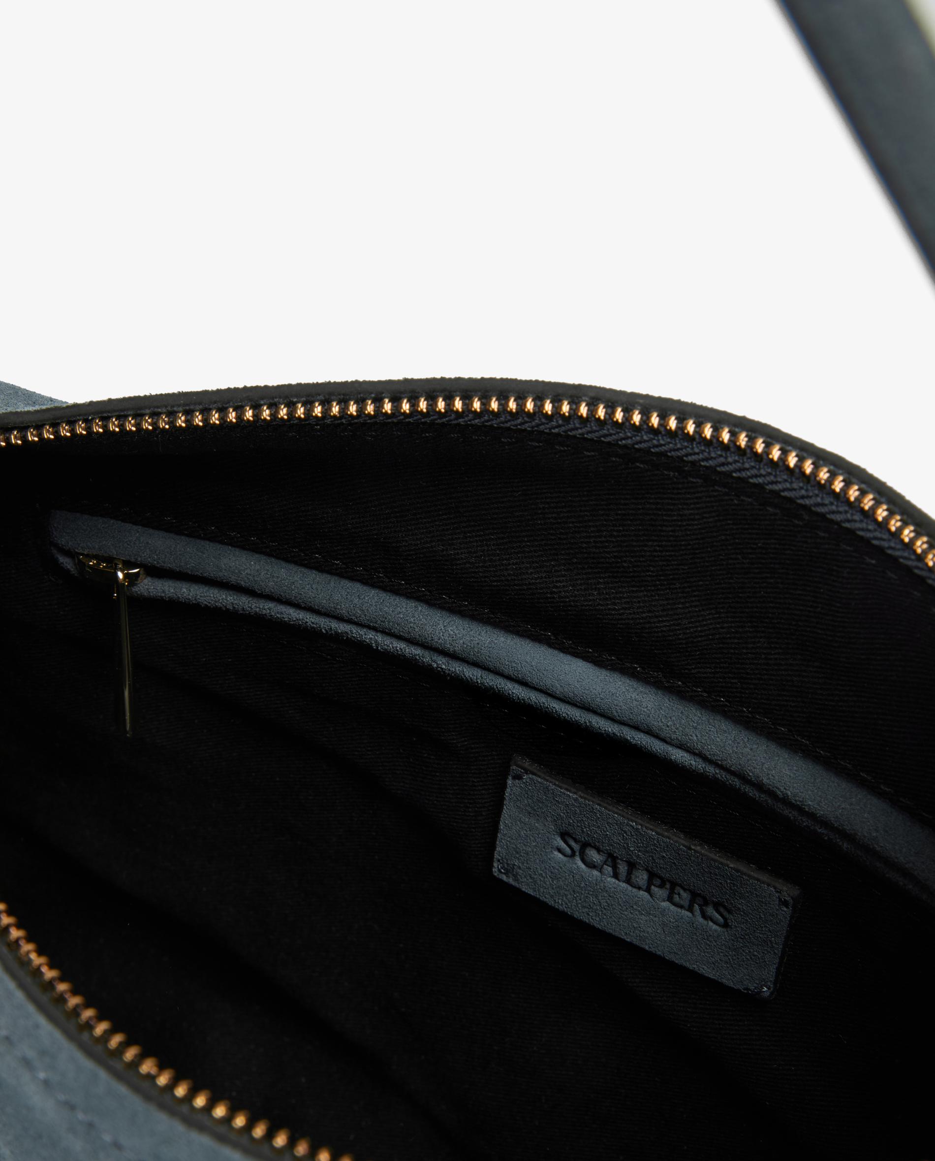 Bolso de hombro en piel con cierre de cremallera - Scalpers - Azul índigo Azul índigo-7