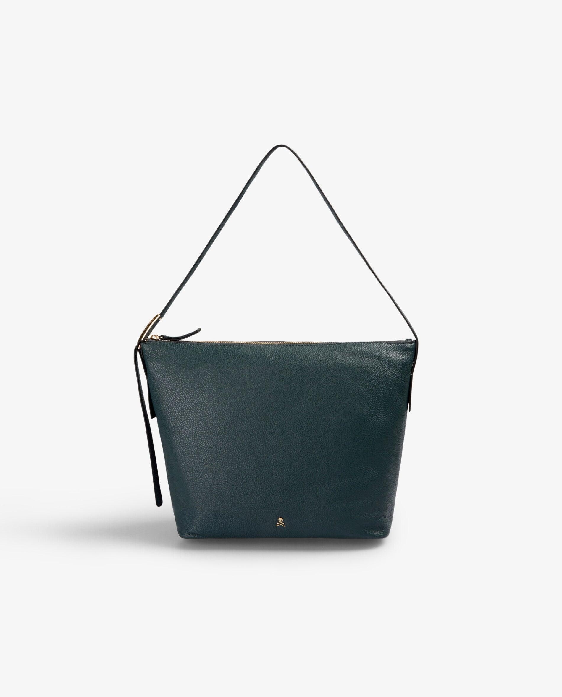 Bolso de hombro en piel con cierre de cremallera - Scalpers - Azul marino Azul marino-1
