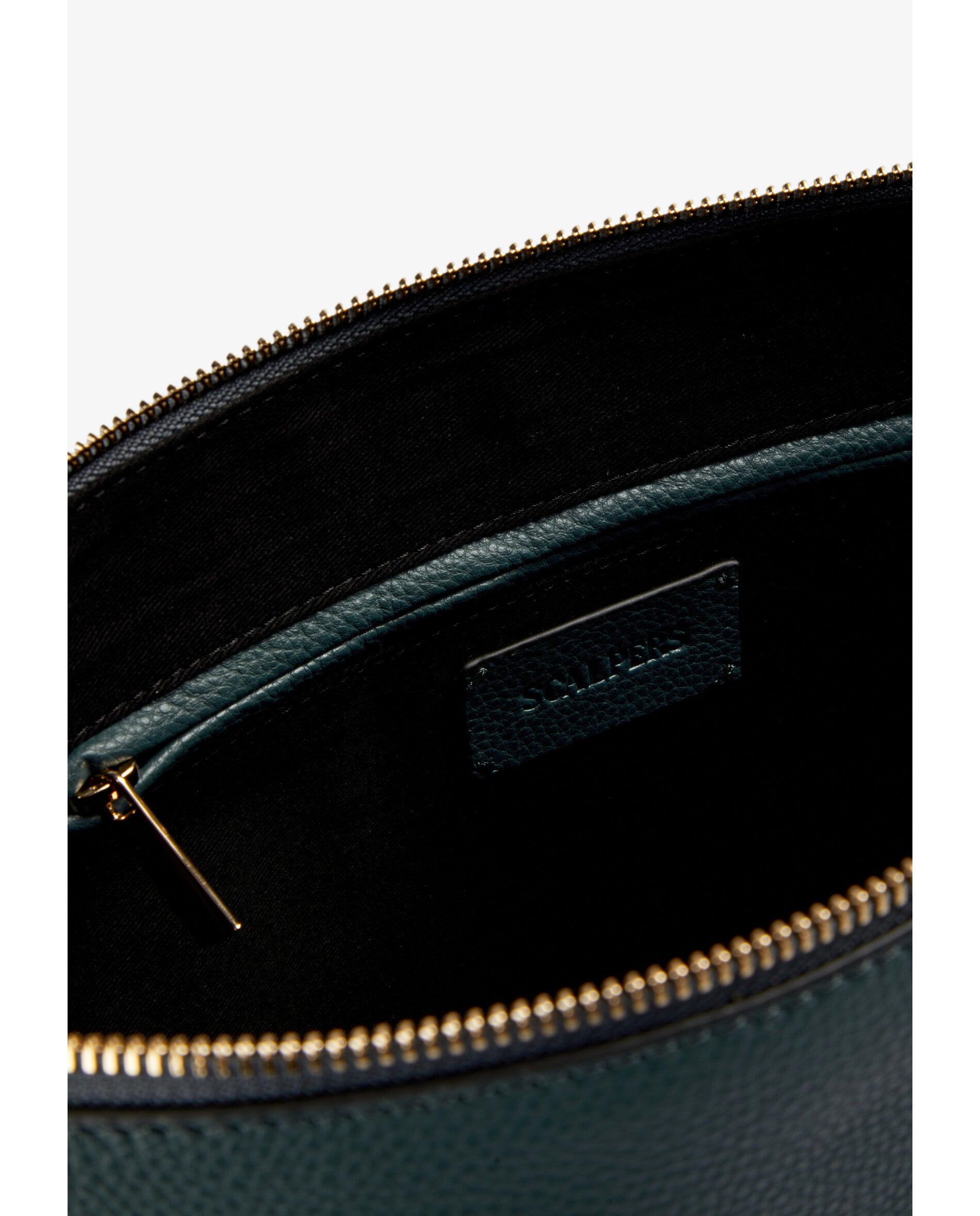 Bolso de hombro en piel con cierre de cremallera - Scalpers - Azul marino Azul marino-6