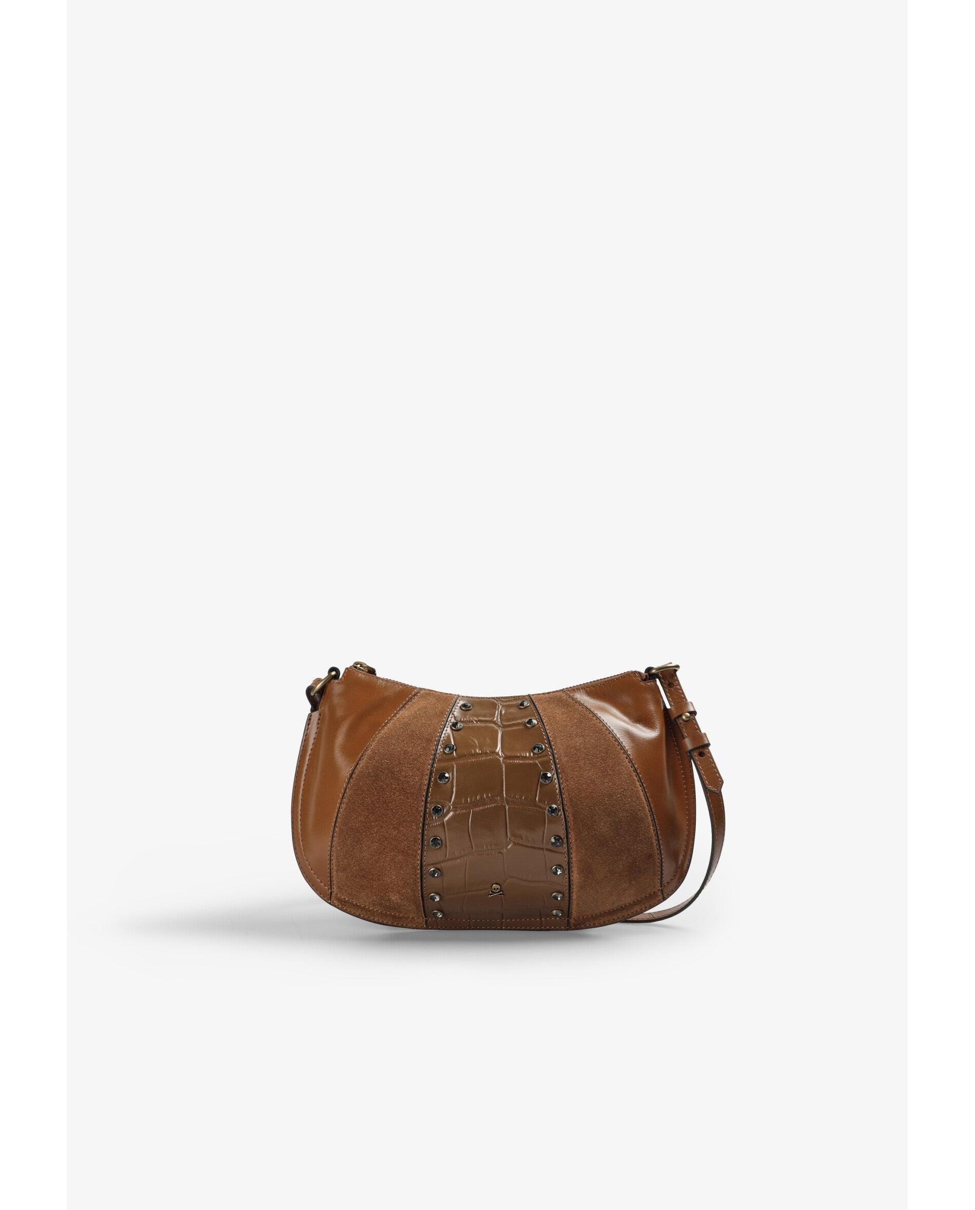 Imagen 4 de Bolso de hombro combinado con tachuelas decorativas - Scalpers - Caramelo Caramelo