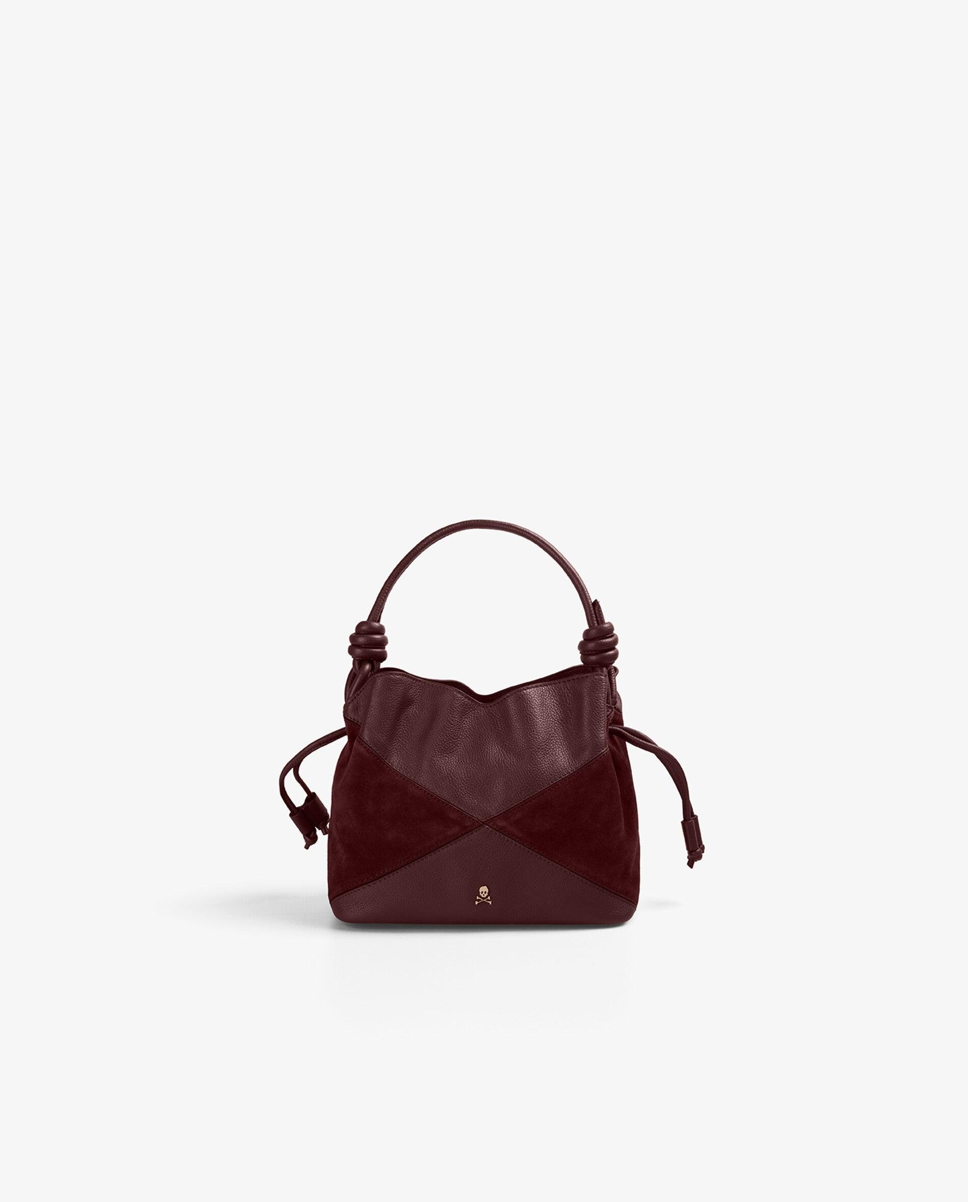 Bolso de hombro piel y serraje - Scalpers - Burdeos Burdeos-1