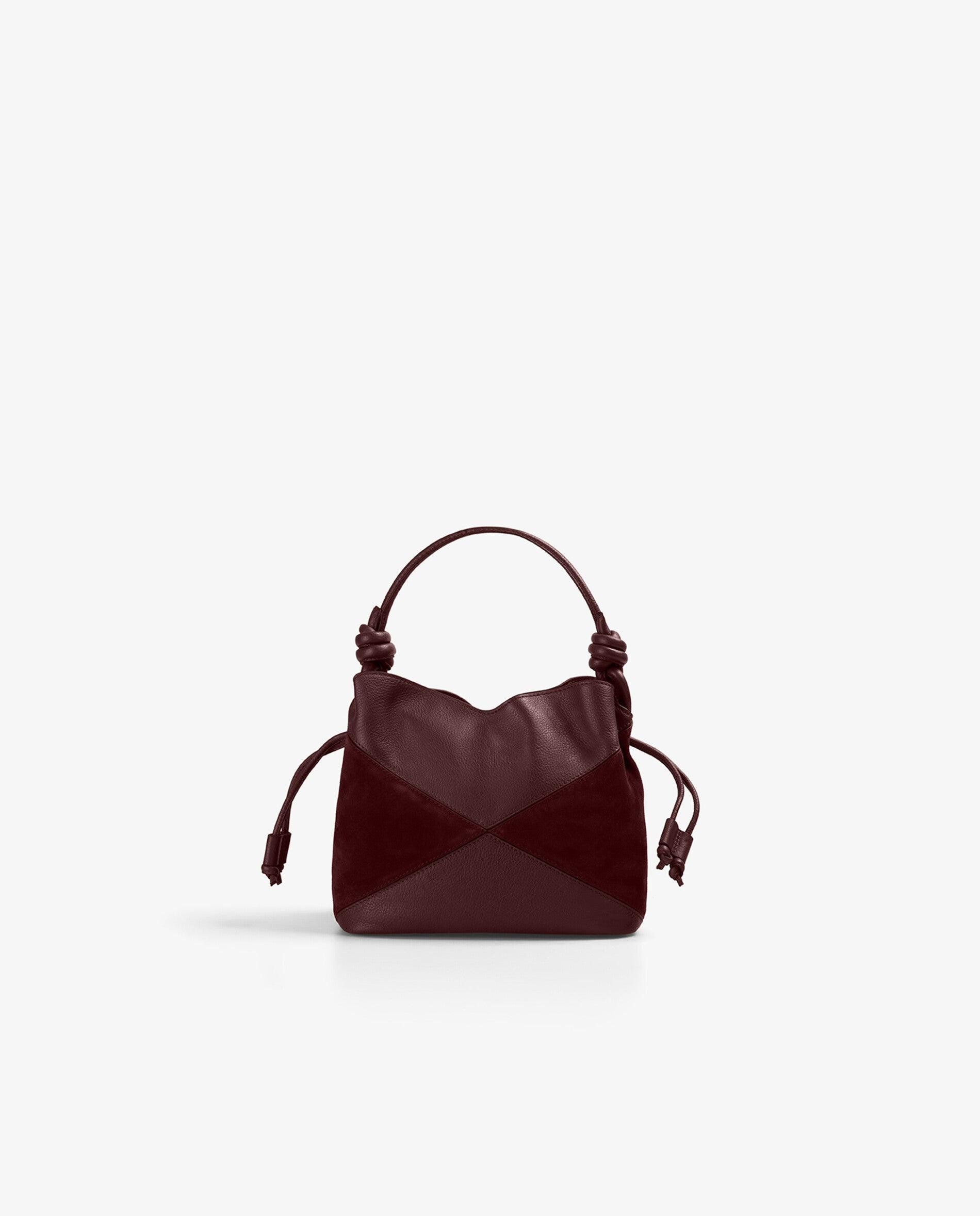Bolso de hombro piel y serraje - Scalpers - Burdeos Burdeos-4