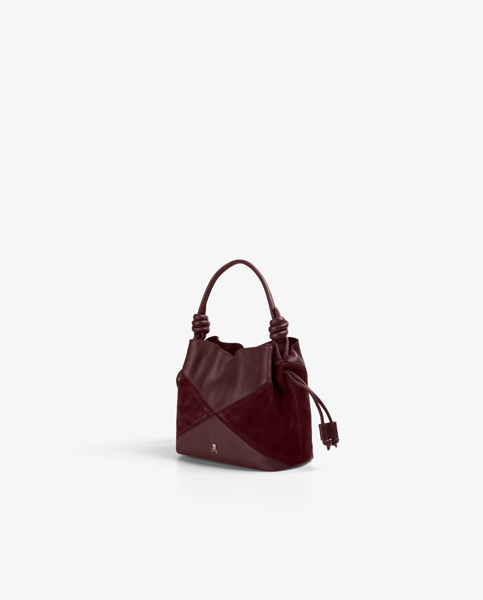 Bolso de hombro piel y serraje - Scalpers - Burdeos Burdeos-3