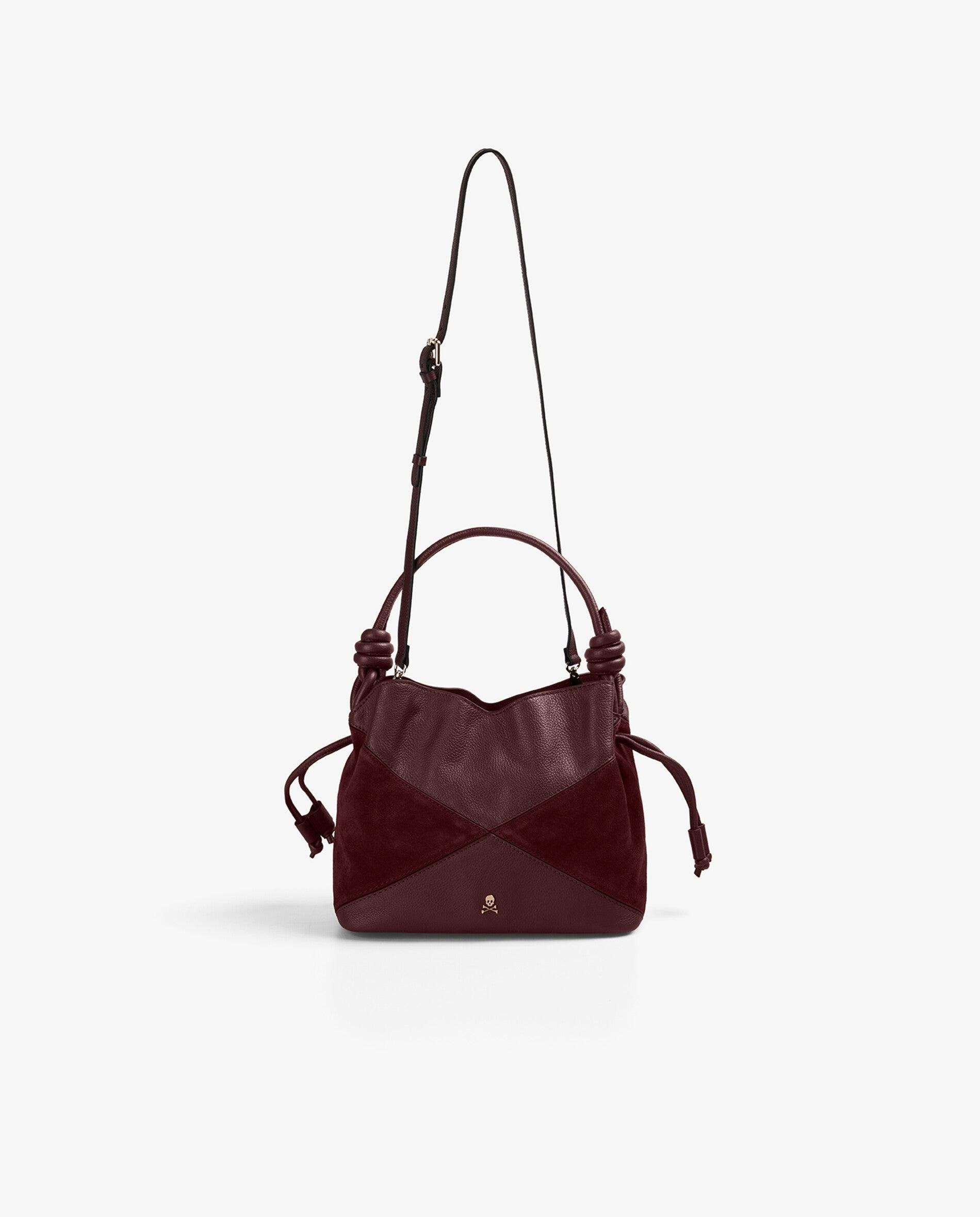 Bolso de hombro piel y serraje - Scalpers - Burdeos Burdeos-5