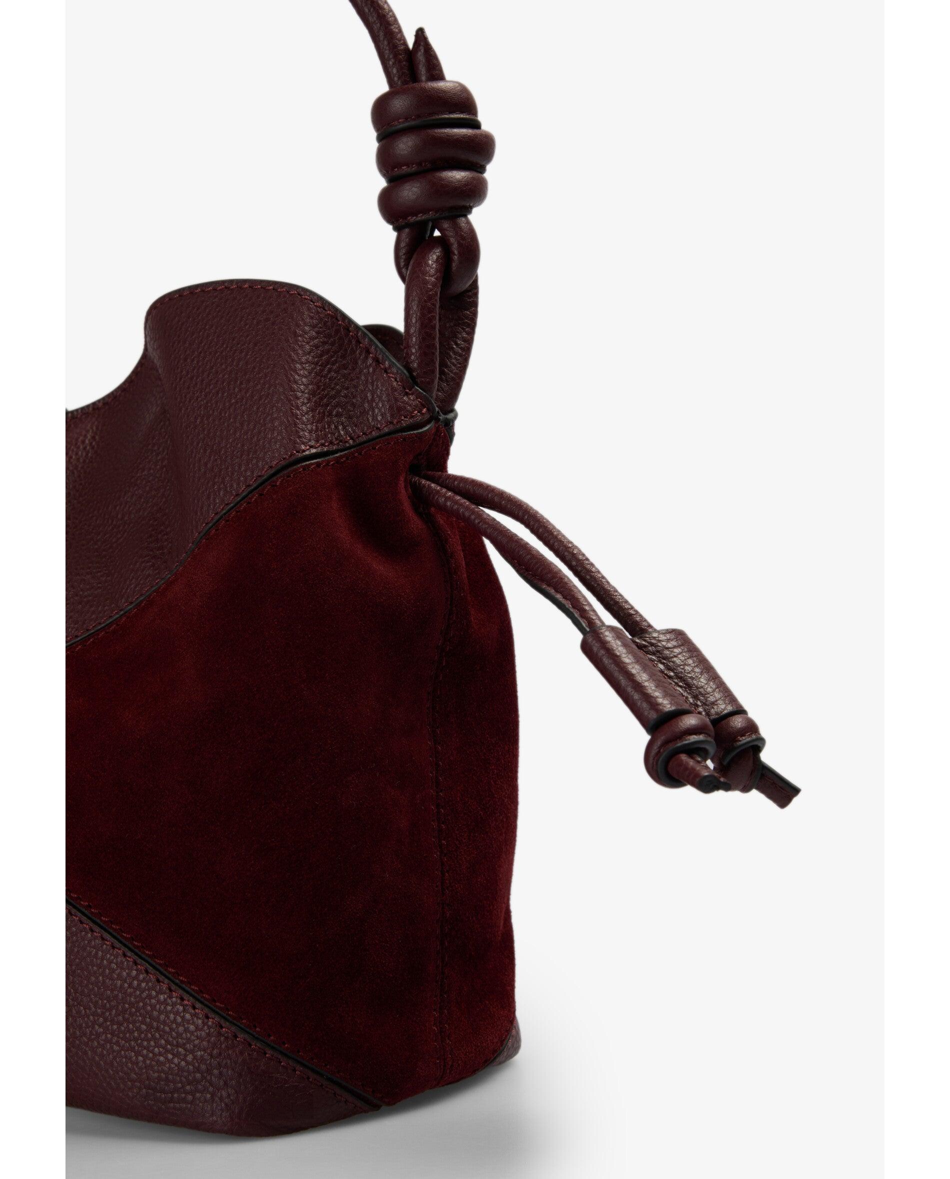 Bolso de hombro piel y serraje - Scalpers - Burdeos Burdeos-6