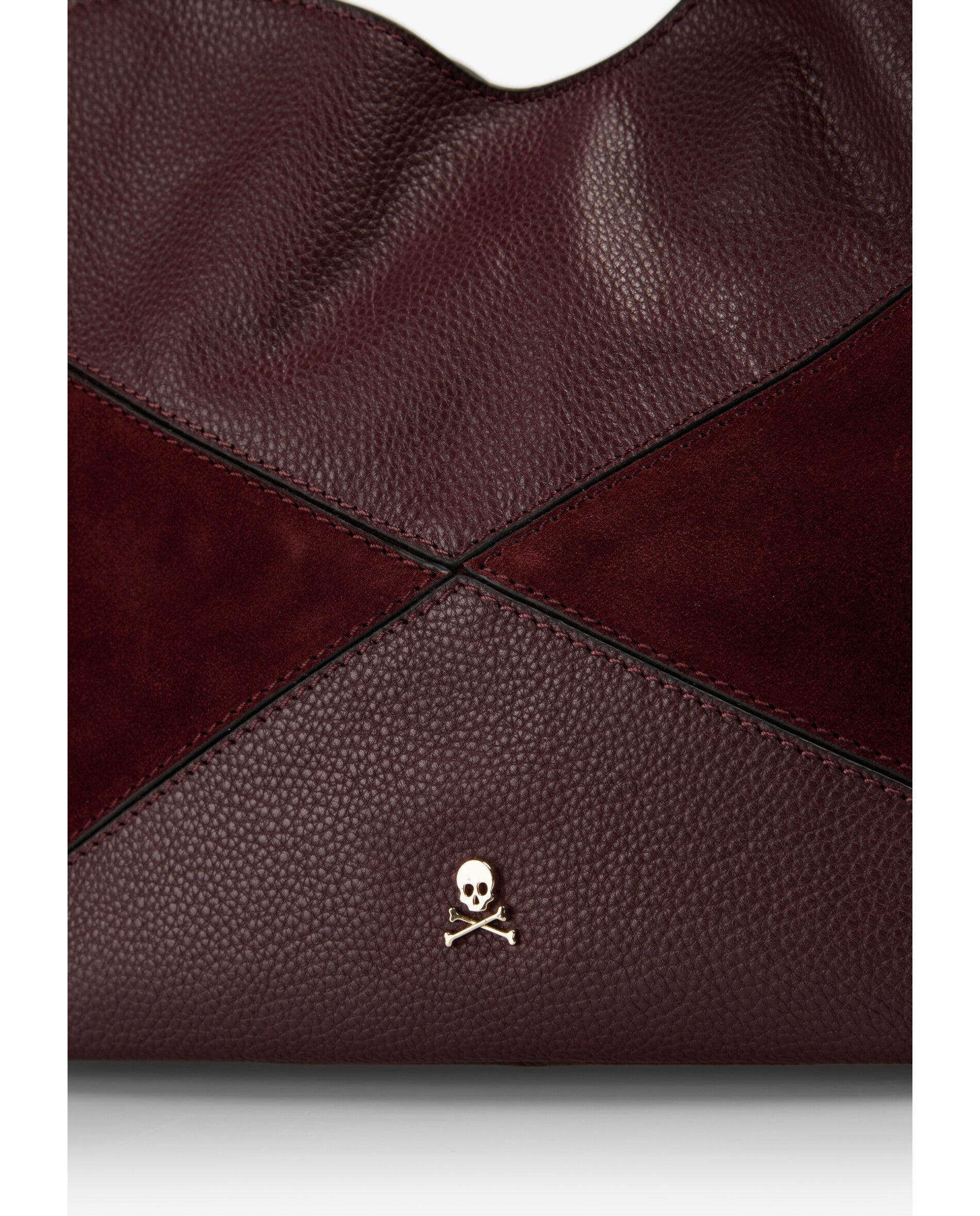 Bolso de hombro piel y serraje - Scalpers - Burdeos Burdeos-7