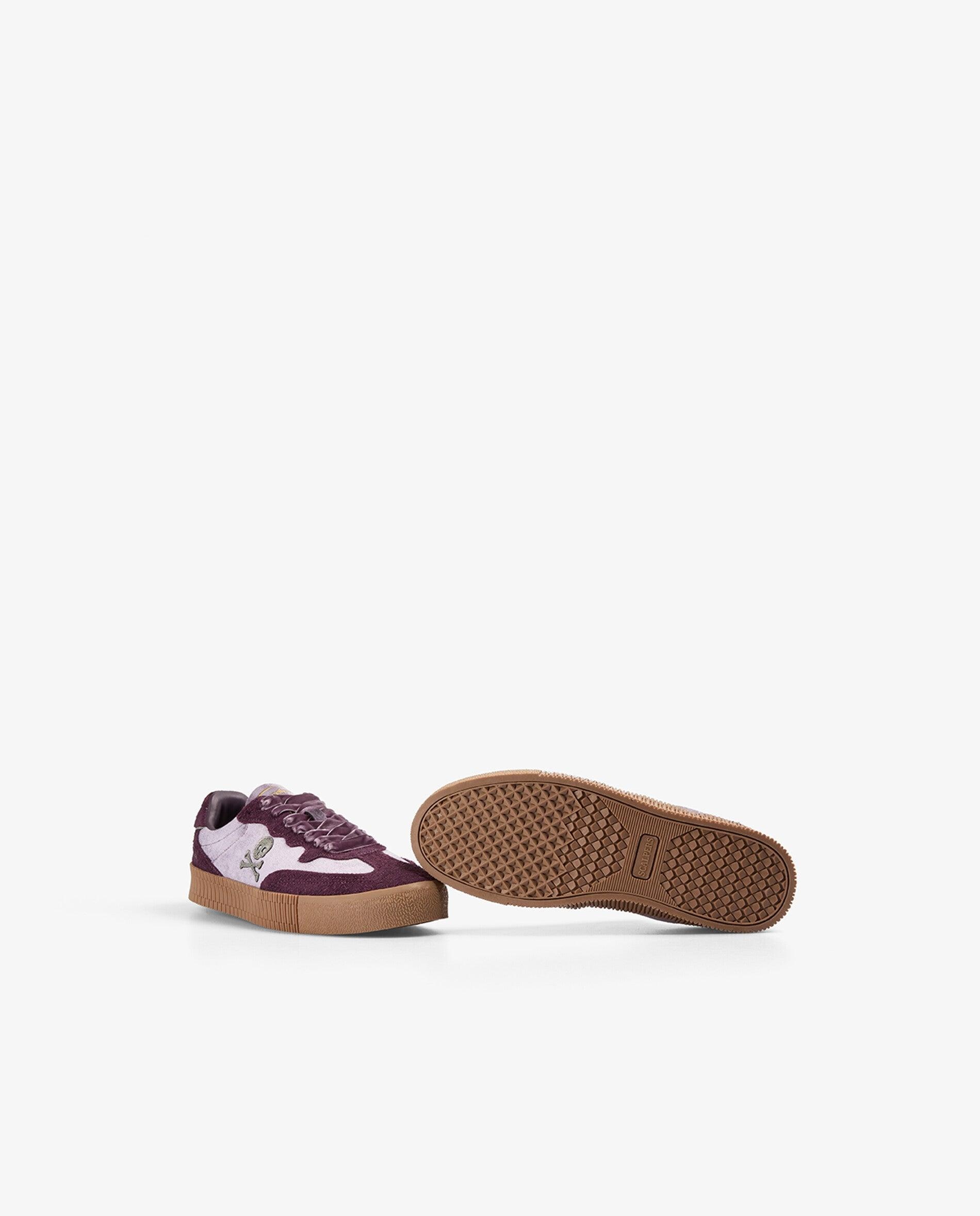 Zapatillas retro de mujer tipo sneakers de terciopelo - Scalpers - Malva Malva-5