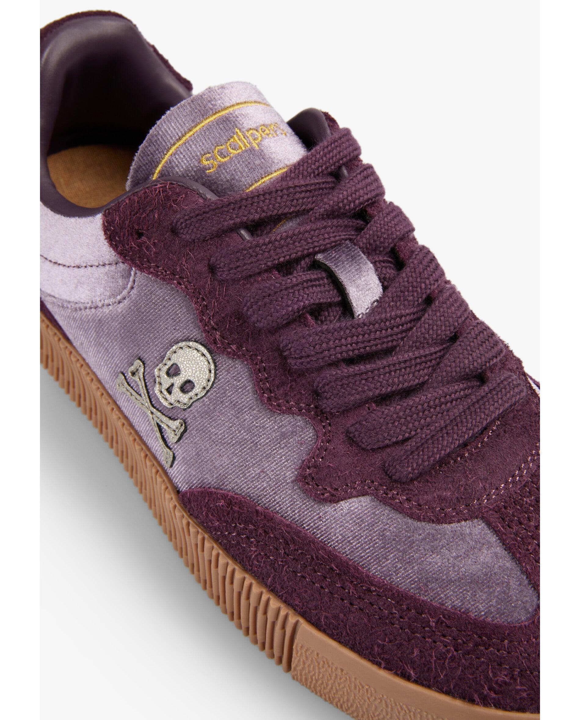 Zapatillas retro de mujer tipo sneakers de terciopelo - Scalpers - Malva Malva-10