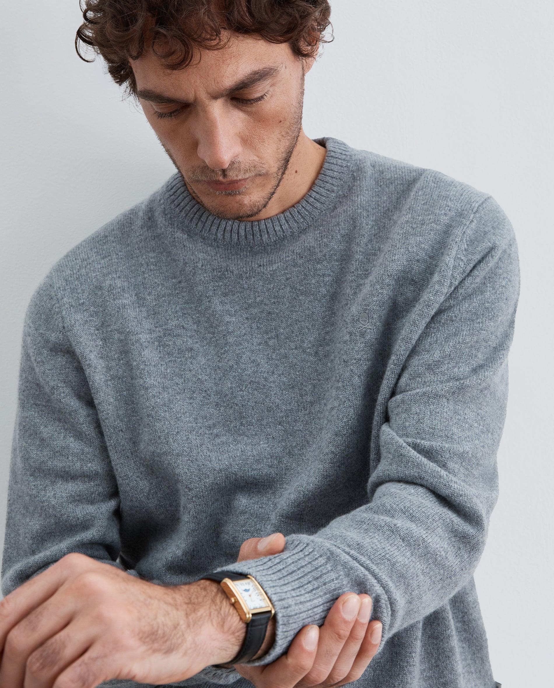 Imagen 4 de Jersey de hombre con cuello redondo y calavera bordada en el pecho - Scalpers - Gris Gris