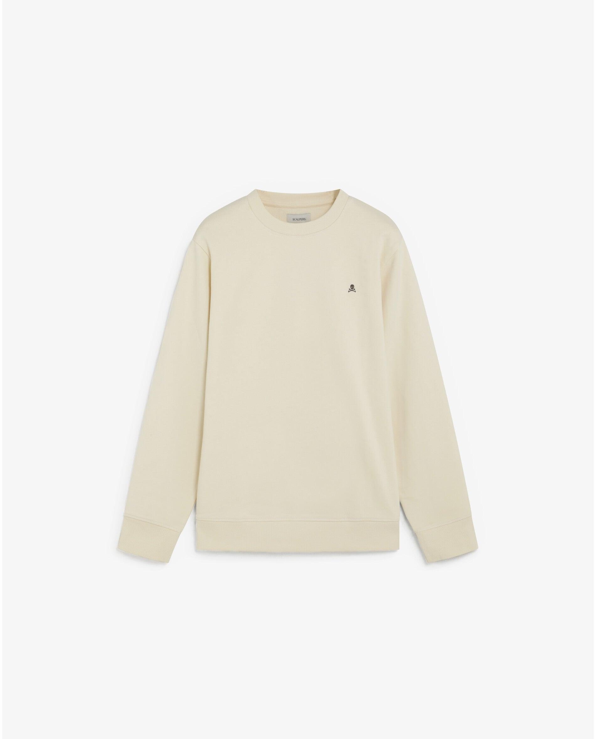 Sudadera de hombre regular fit con cuello redondo - Scalpers - Crema Crema-1