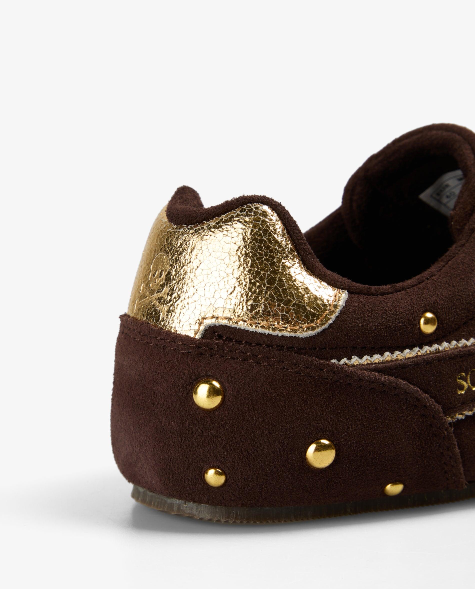 Imagen 7 de Zapatillas retro de mujer de piel con studs decorativos - Scalpers - Marrón Marrón