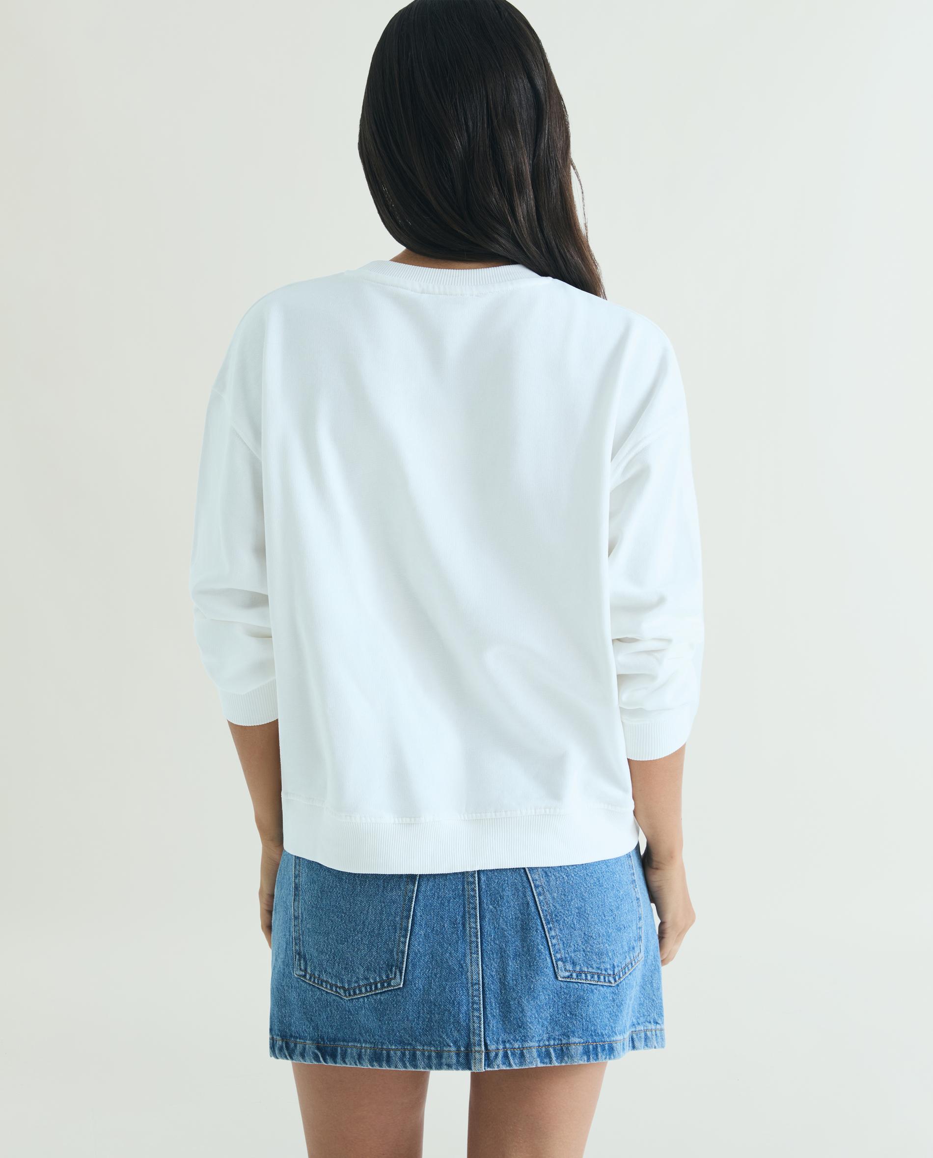 Sudadera de mujer con dibujo frontal y tachuelas - Scalpers - Blanco Blanco-3