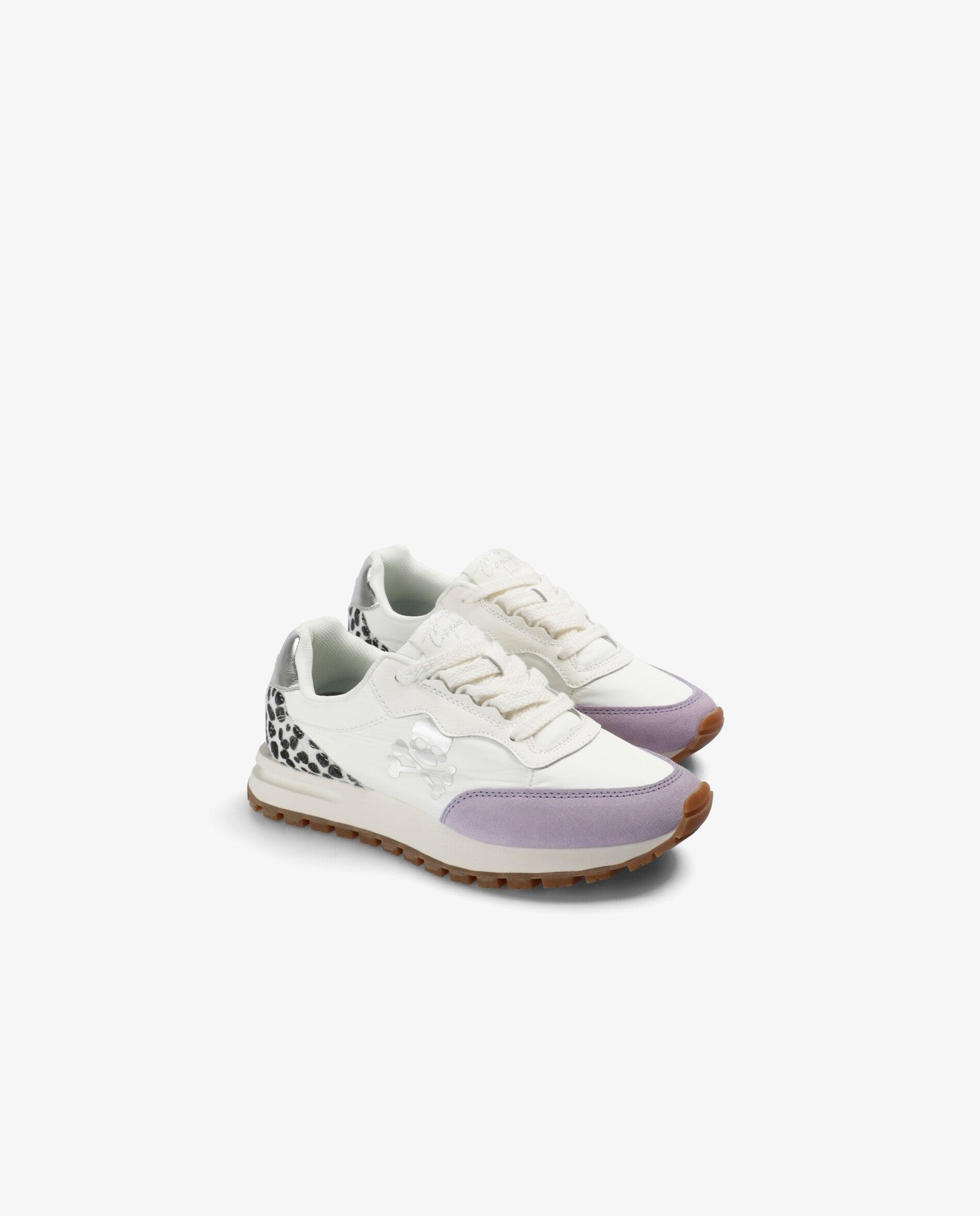 Zapatillas deportivas de niña con talón a contraste animal print - Scalpers - Blanco Blanco-2