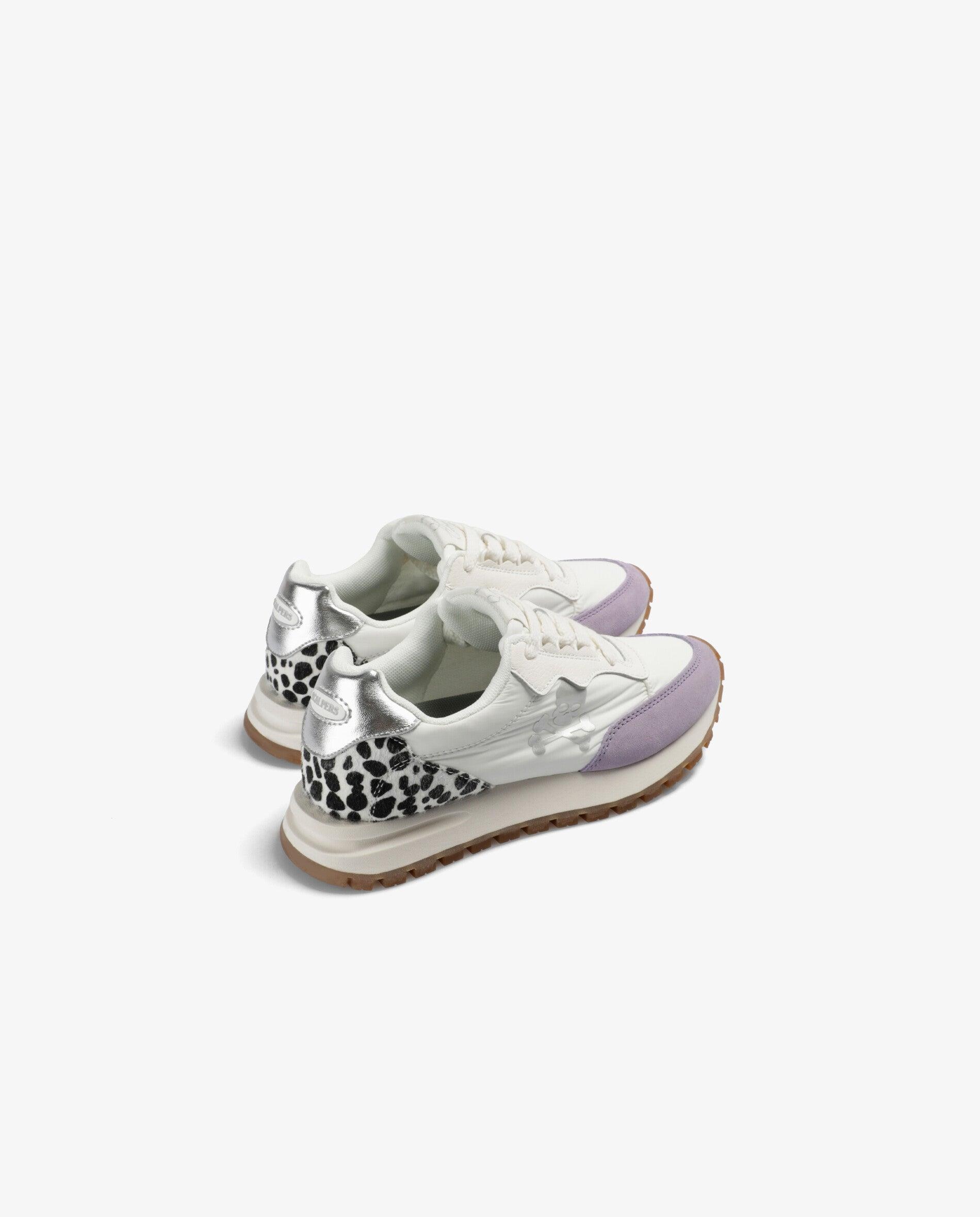 Zapatillas deportivas de niña con talón a contraste animal print - Scalpers - Blanco Blanco-3