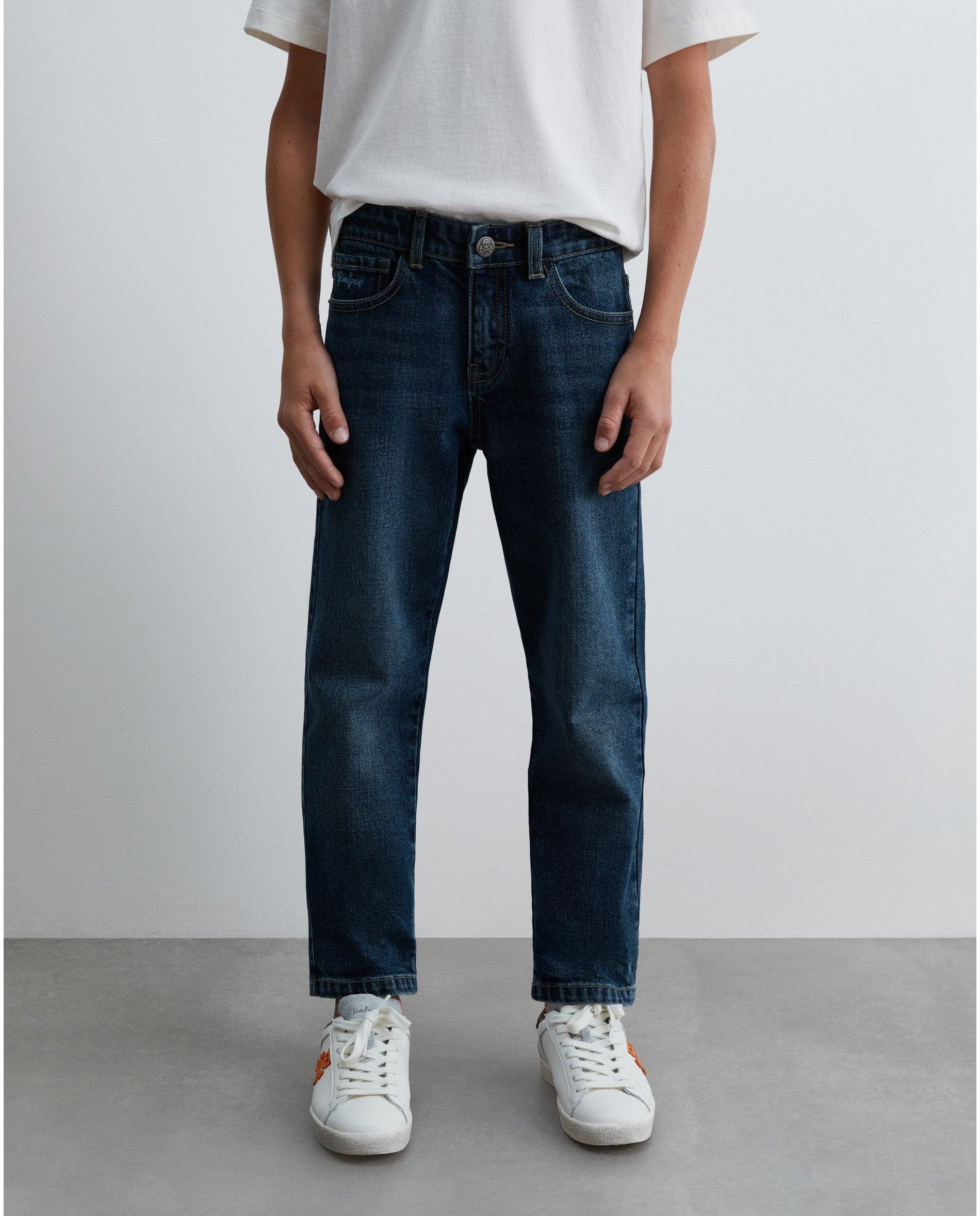 Vaquero de niño slim fit con trabillas en la cintura - Scalpers - Tejano Tejano-2