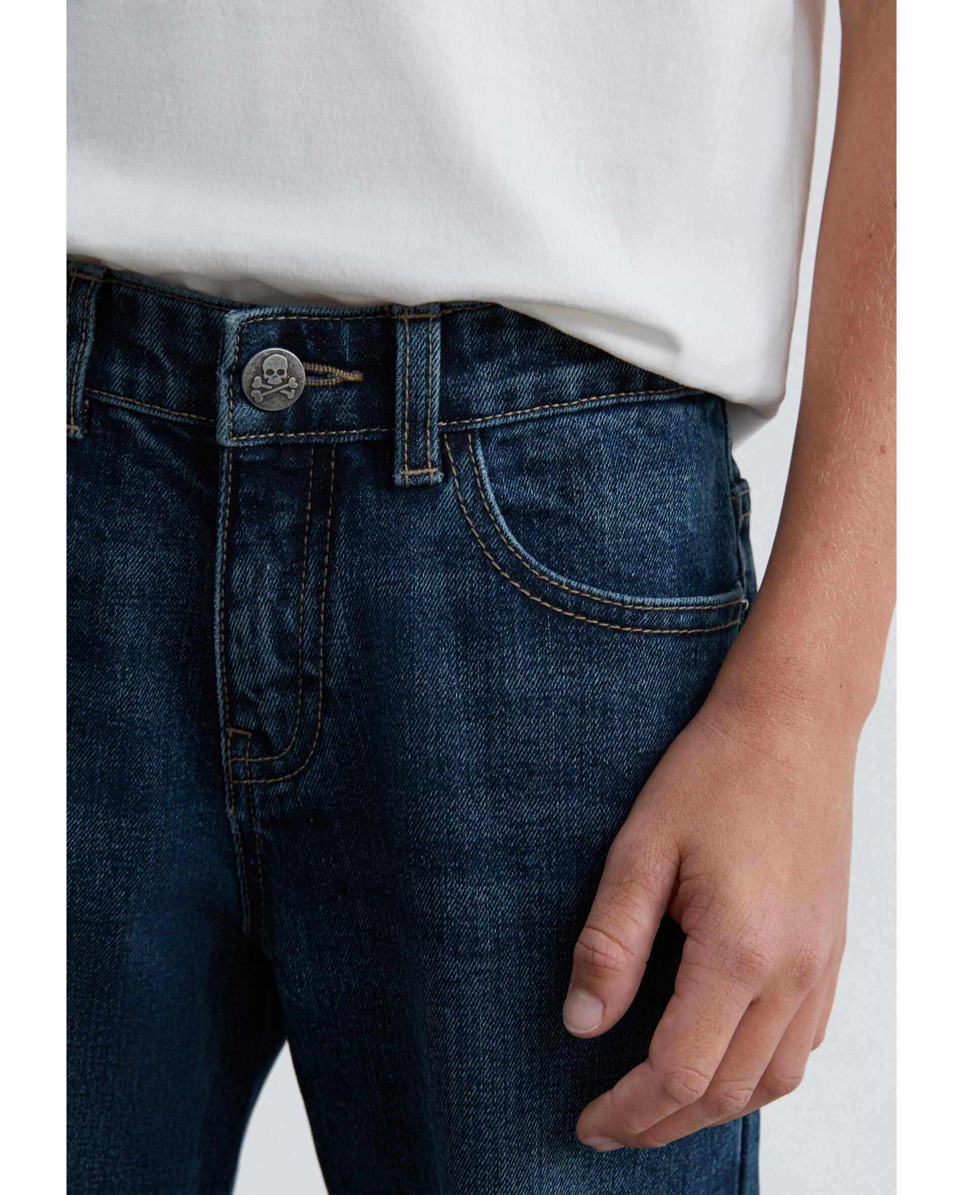 Vaquero de niño slim fit con trabillas en la cintura - Scalpers - Tejano Tejano-4